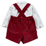 Juliana Completo 3 Pezzi Salopette-Camicia-Papillon Rosso/Bianco per Neonato 25699 ROSSO/BIANCO JULIANA 
