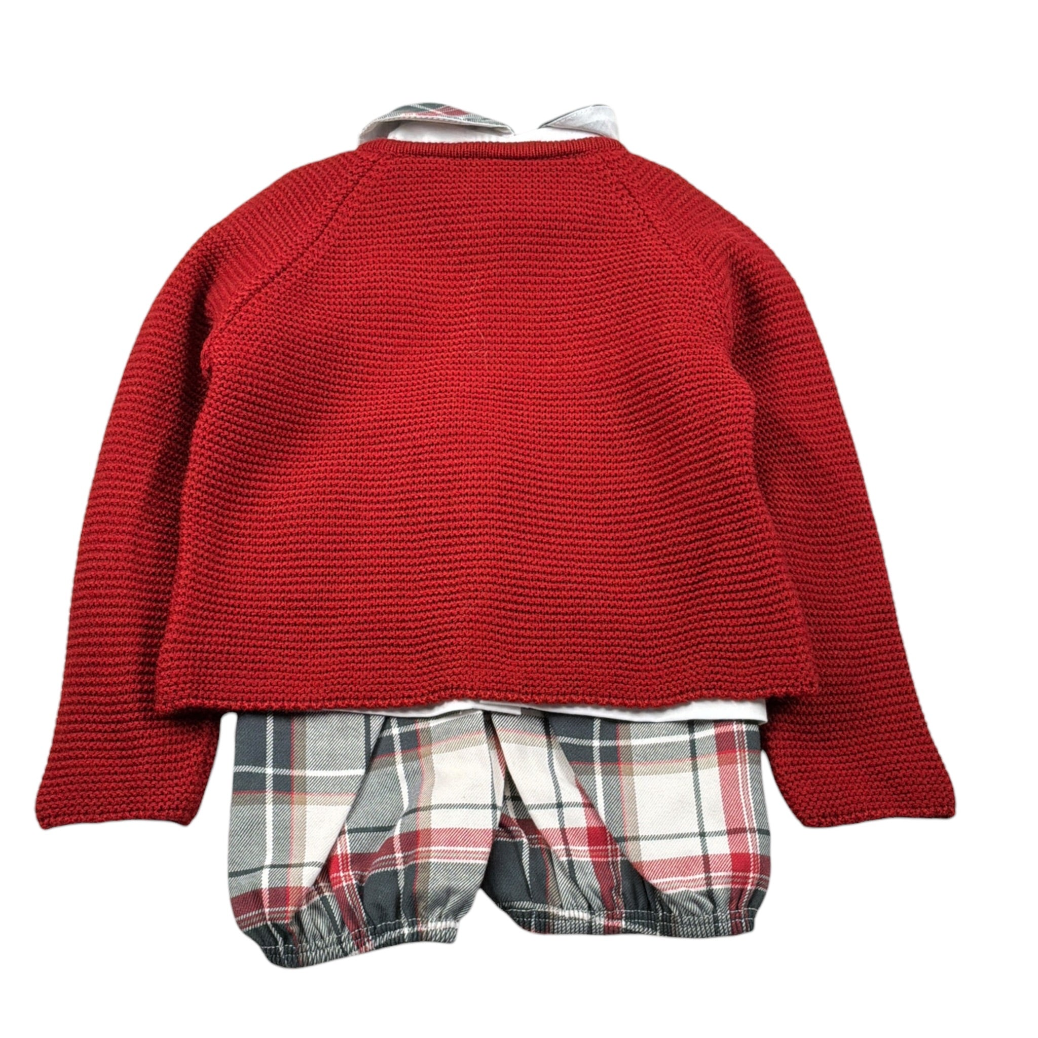 Juliana Completo 3 Pezzi Cardigan-Camicia-Culotte Rosso per Neonato J2138 ROSSO JULIANA 