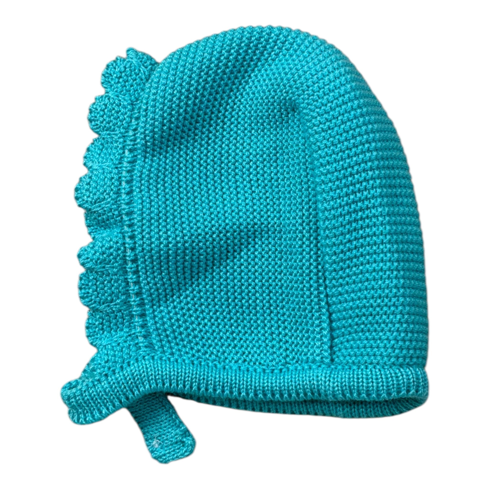 Juliana Cappello tinta unita con Ricami Azzurro per Neonata J5217 AZZURRO JULIANA 