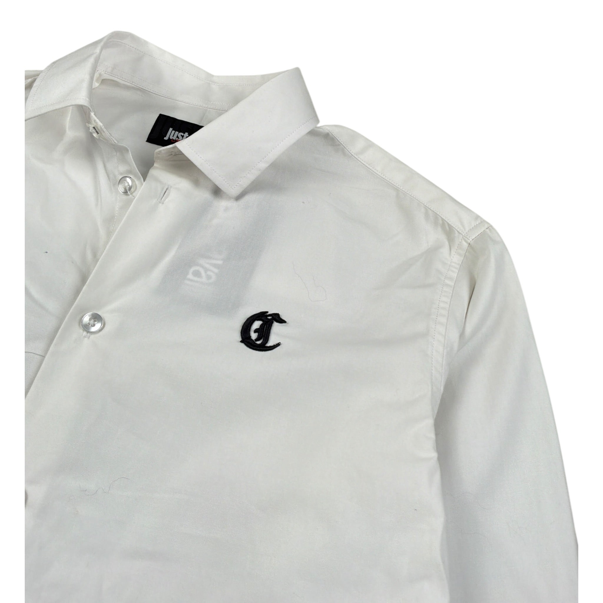 Just Cavalli Camicia Manica Lunga tinta unita con Logo Bianco per Bambino JBA26017CA BIANCO JUST CAVALLI 