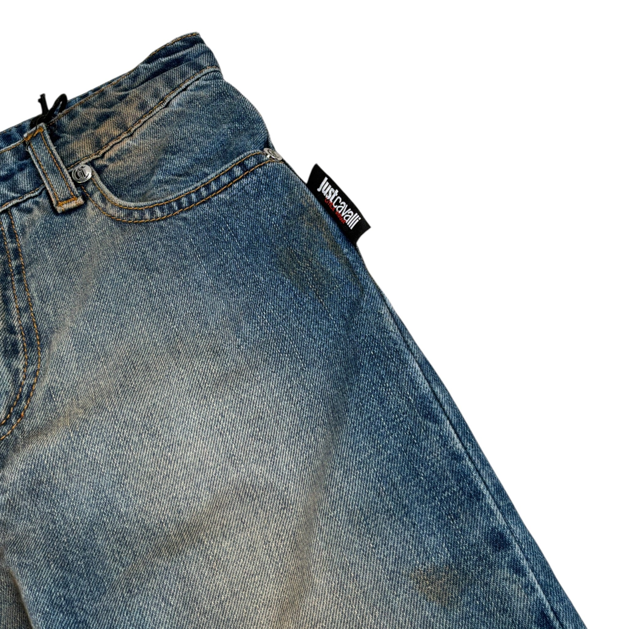 Just Cavalli Jeans tinta unita con Giroita Regolabile Blu per Bambina JBA26025JE BLU JUST CAVALLI 