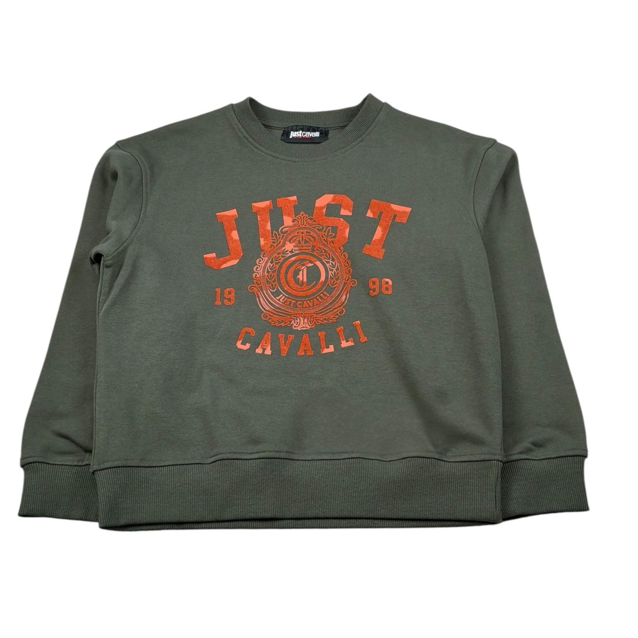 Just Cavalli Felpa Chiusa Girocollo tinta unita Verde per Bambino JBA26031FE VERDE JUST CAVALLI 