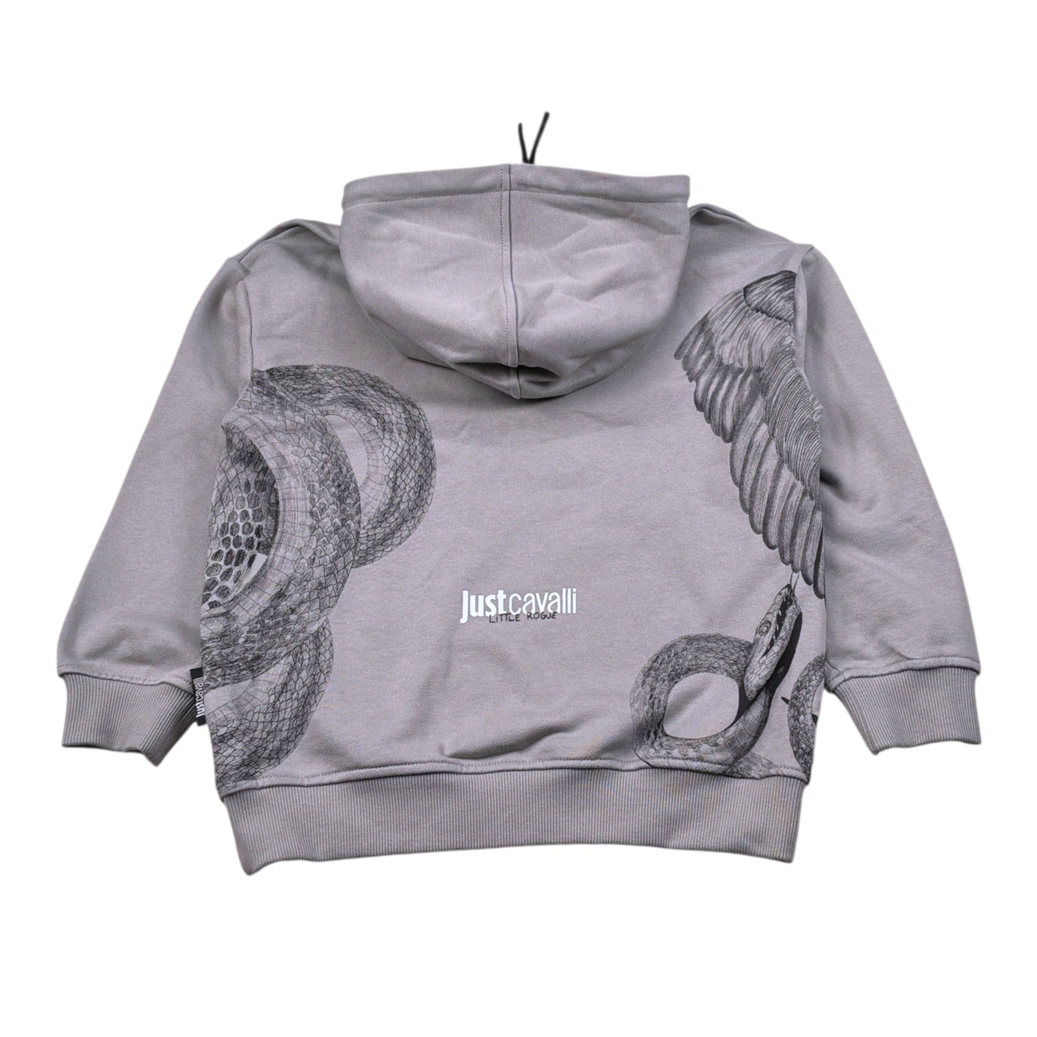 Just Cavalli Felpa Chiusa con Cappuccio tinta unita Grigio per Bambino JBA26079FE GRIGIO JUST CAVALLI 