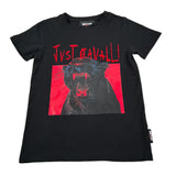 Just Cavalli T-Shirt Girocollo tinta unita con Stampa Nero per Bambino JBA26082TS NERO JUST CAVALLI 