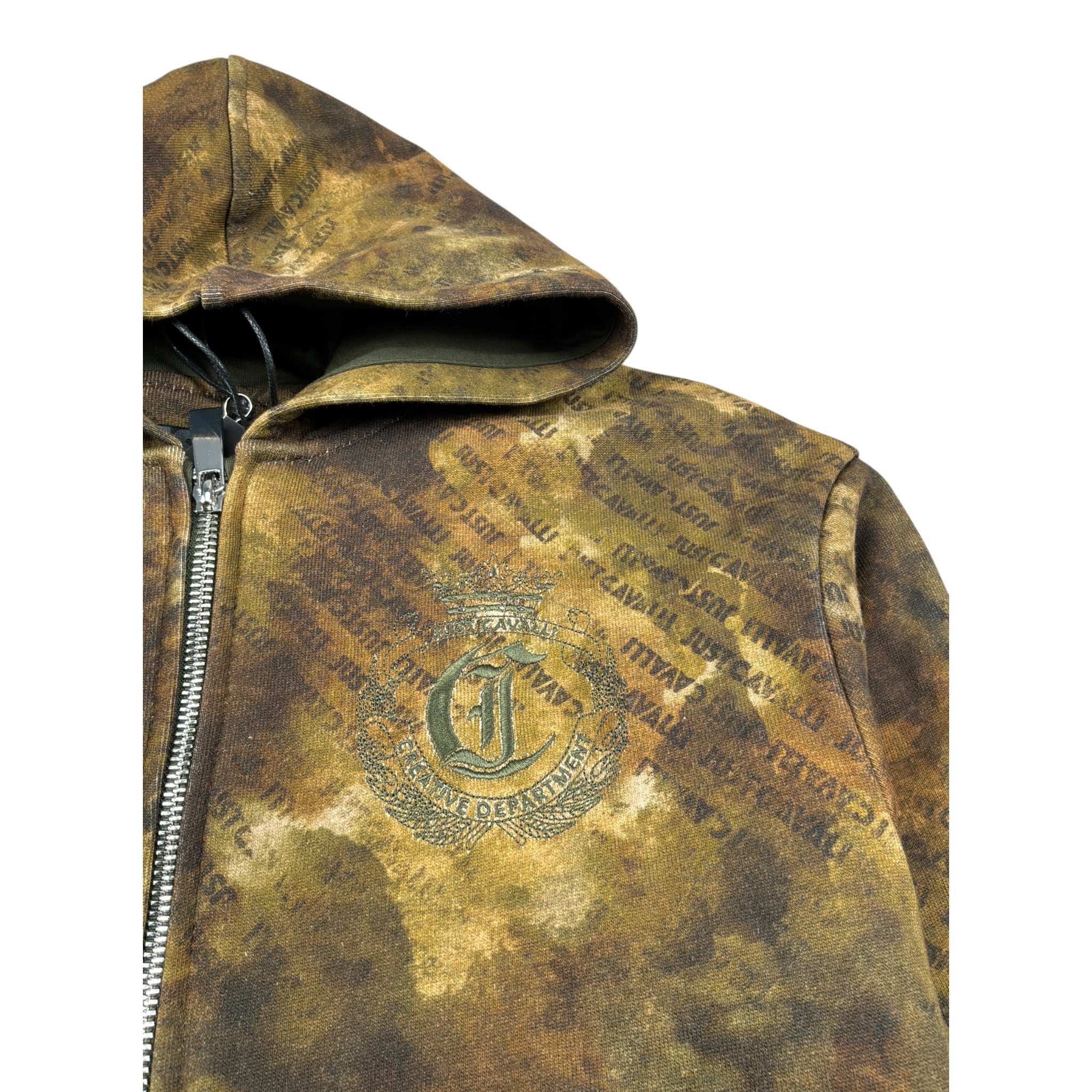 Just Cavalli Felpa con Zip E Cappuccio Stampa Fantaisa Verde per Bambino JBA26138FE VERDE JUST CAVALLI 