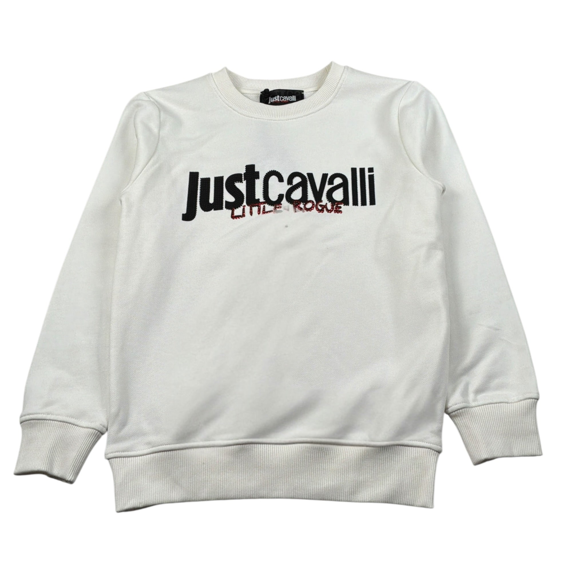 Just Cavalli Felpa Chiusa Girocollo tinta unita con Stampa Panna per Bambina JBA26158FE PANNA JUST CAVALLI 
