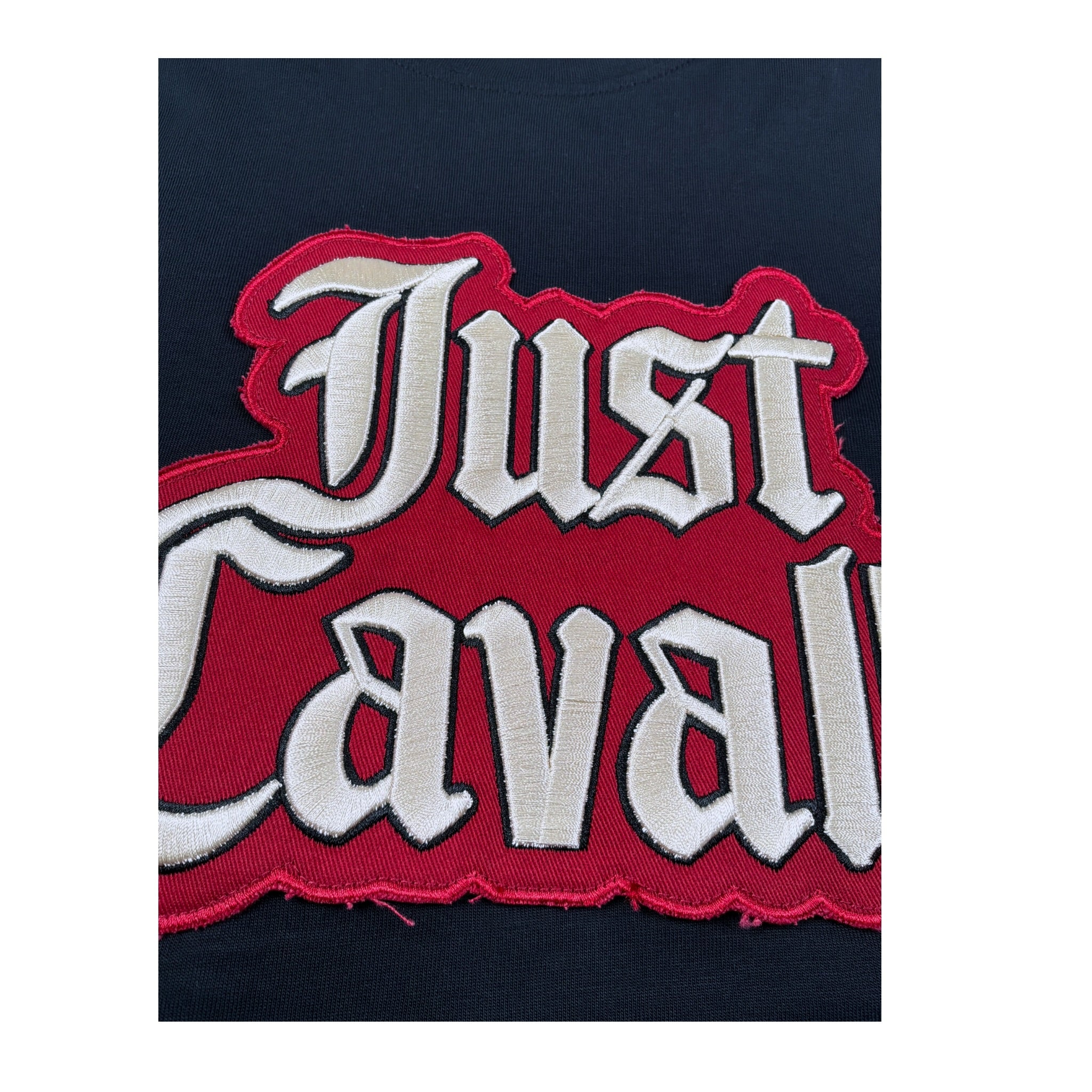 Just Cavalli T-Shirt Girocollo tinta unita con Logo Nero per Bambino JBA2616TS NERO JUST CAVALLI 