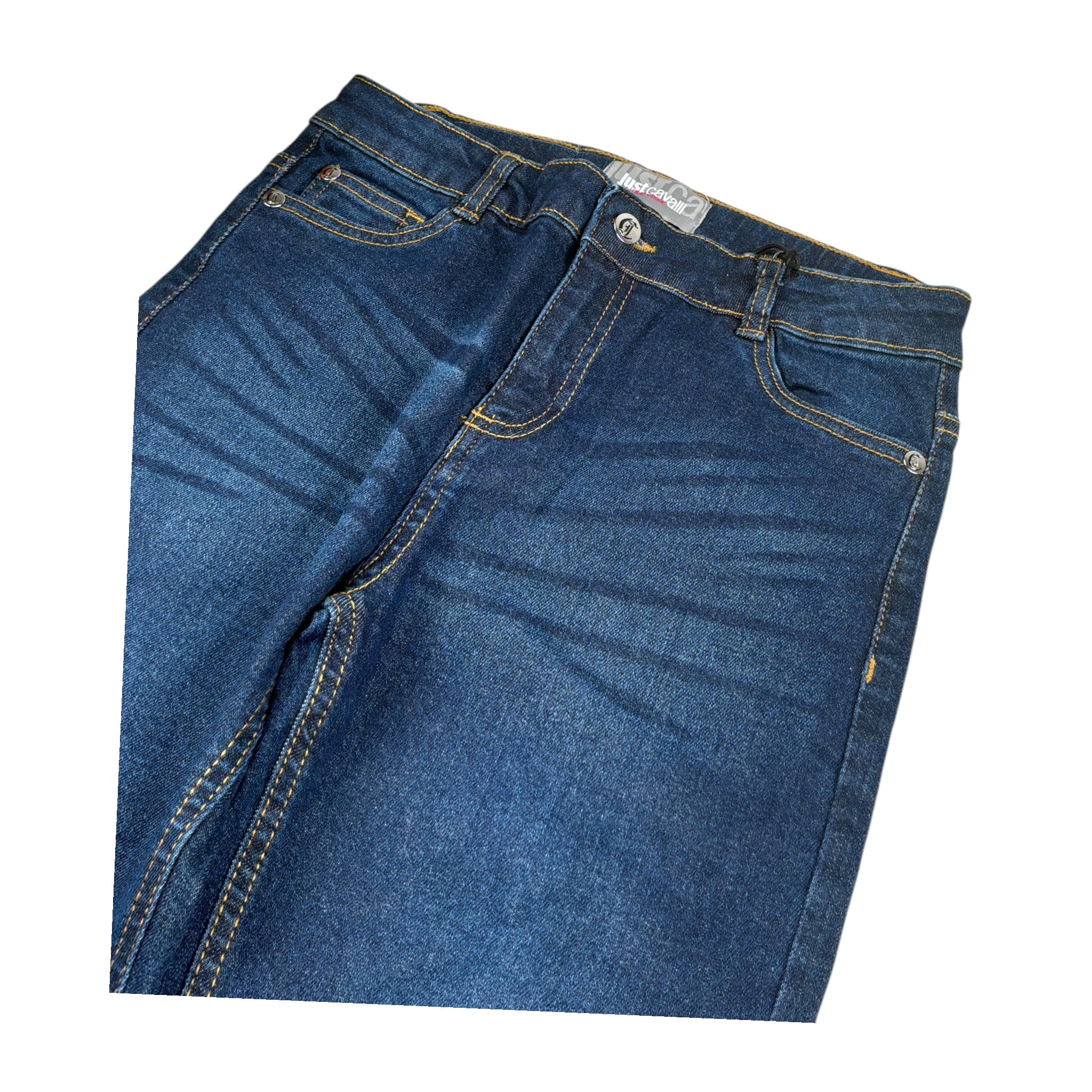 Just Cavalli Jeans tinta unita con Girovita Regolabile Blu per Bambina JGA26009JE BLU JUST CAVALLI 