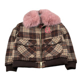 Just Cavalli Giubbino Stampa Fantasiua con Colletto Pelliccia Marrone per Bambina JGA26037GB MARRONE JUST CAVALLI 