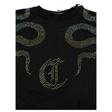Just Cavalli T-Shirt Girocollo tinta unita con Brillantini Nero per Bambina JGA26044TS NERO JUST CAVALLI 
