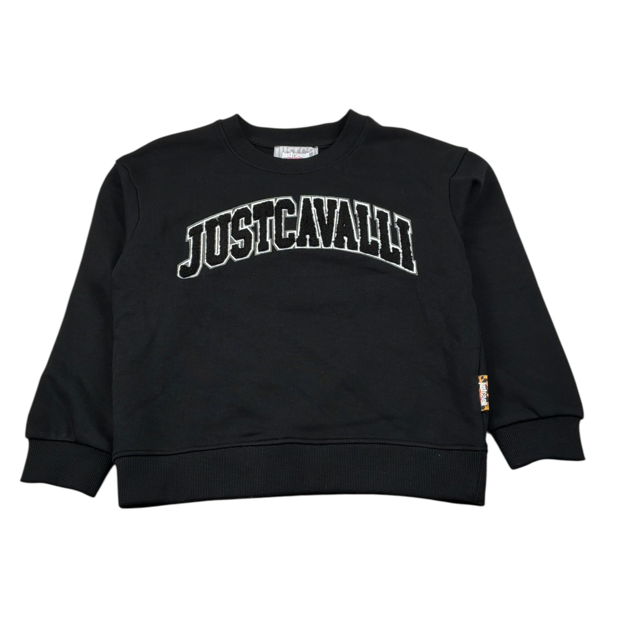 Just Cavalli Felpa Chiusa Girocollo tinta unita con Logo Nero per Bambina JGA26080FE NERO JUST CAVALLI 