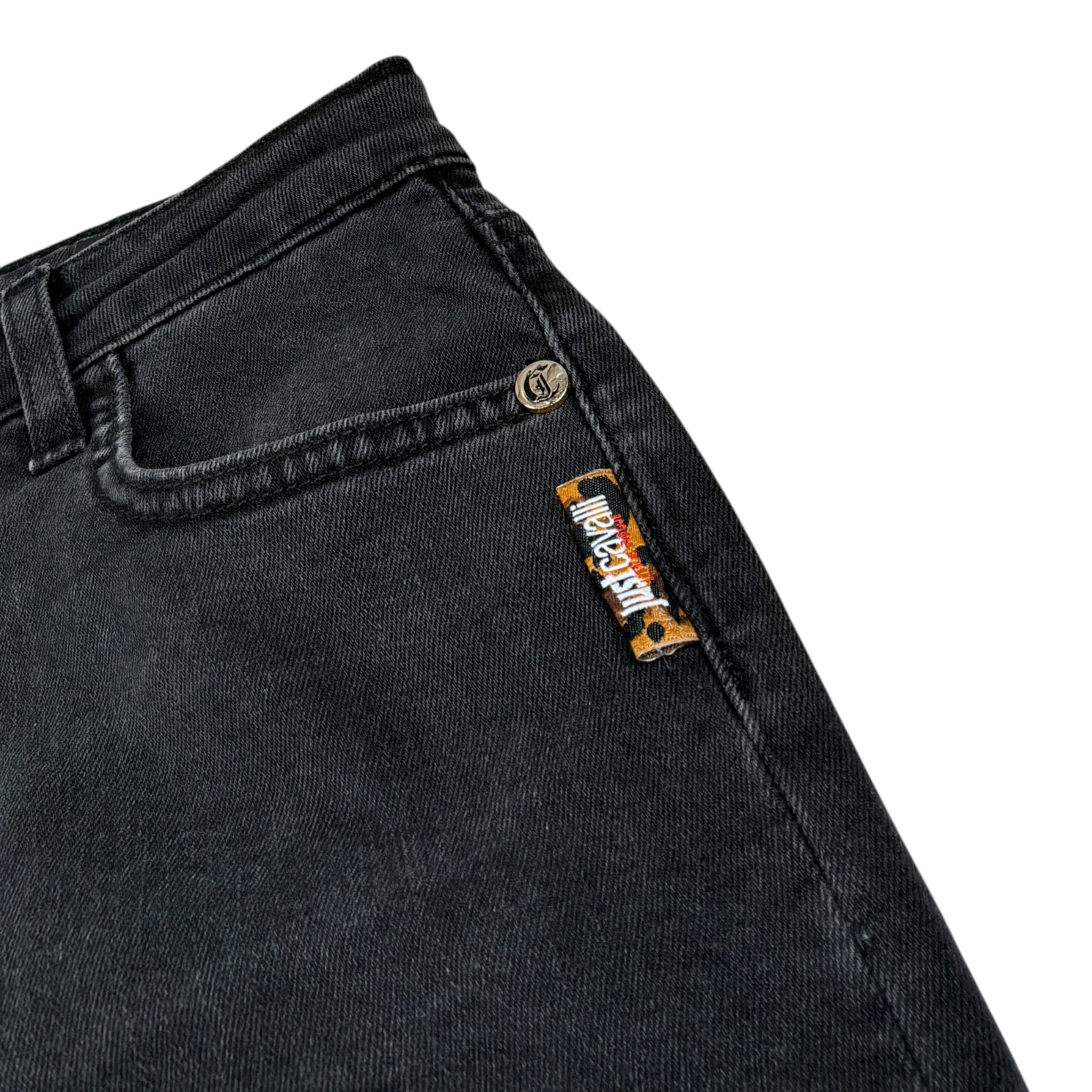 Just Cavalli Jeans tinta unita con Girovita Regolabile Nero per Bambina JGA26103JE NERO JUST CAVALLI 