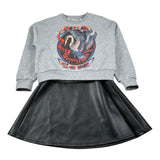 Just Cavalli Abito Giromanica Bicolore con Felpa Grigio per Bambina JGA2612VE GRIGIO JUST CAVALLI 