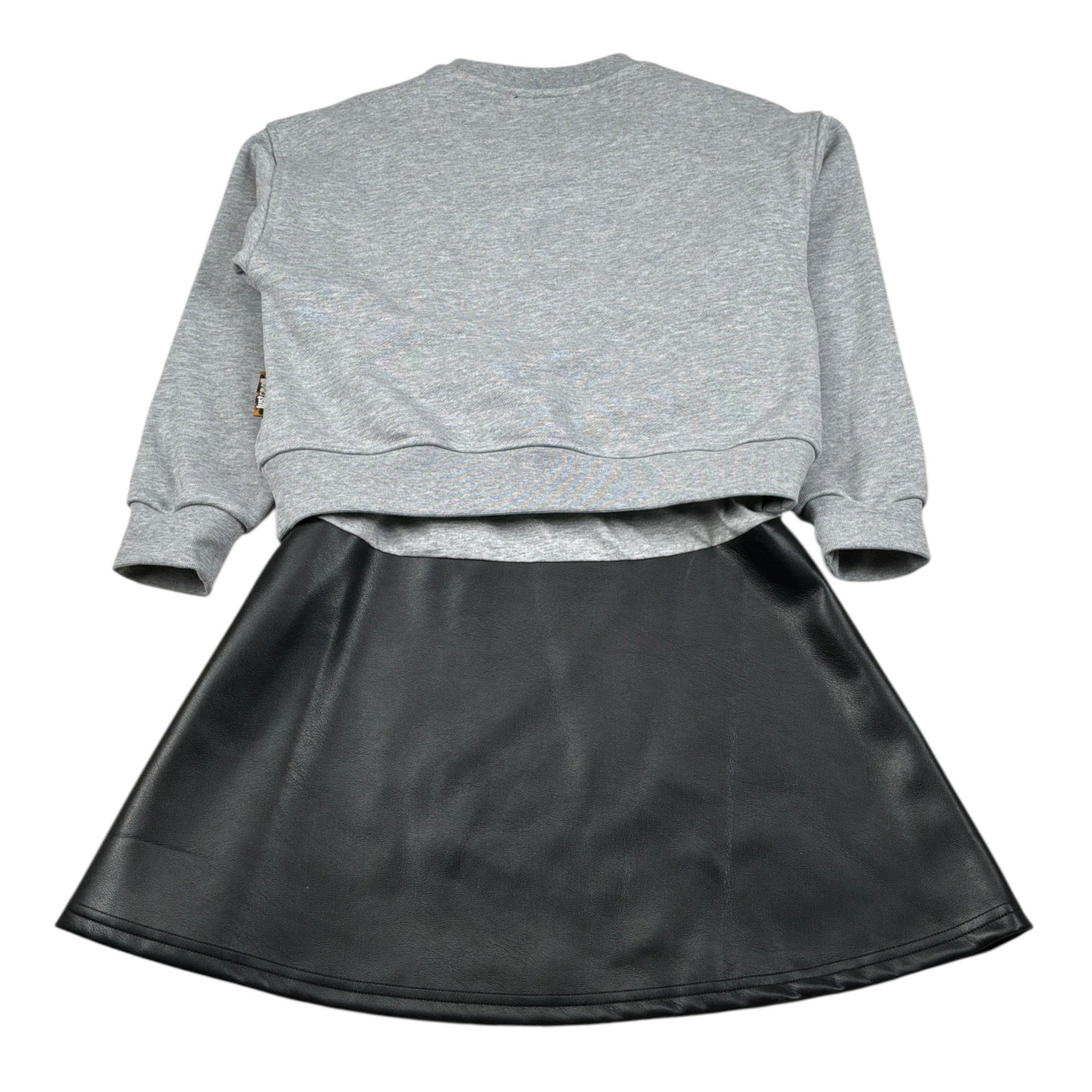 Just Cavalli Abito Giromanica Bicolore con Felpa Grigio per Bambina JGA2612VE GRIGIO JUST CAVALLI 