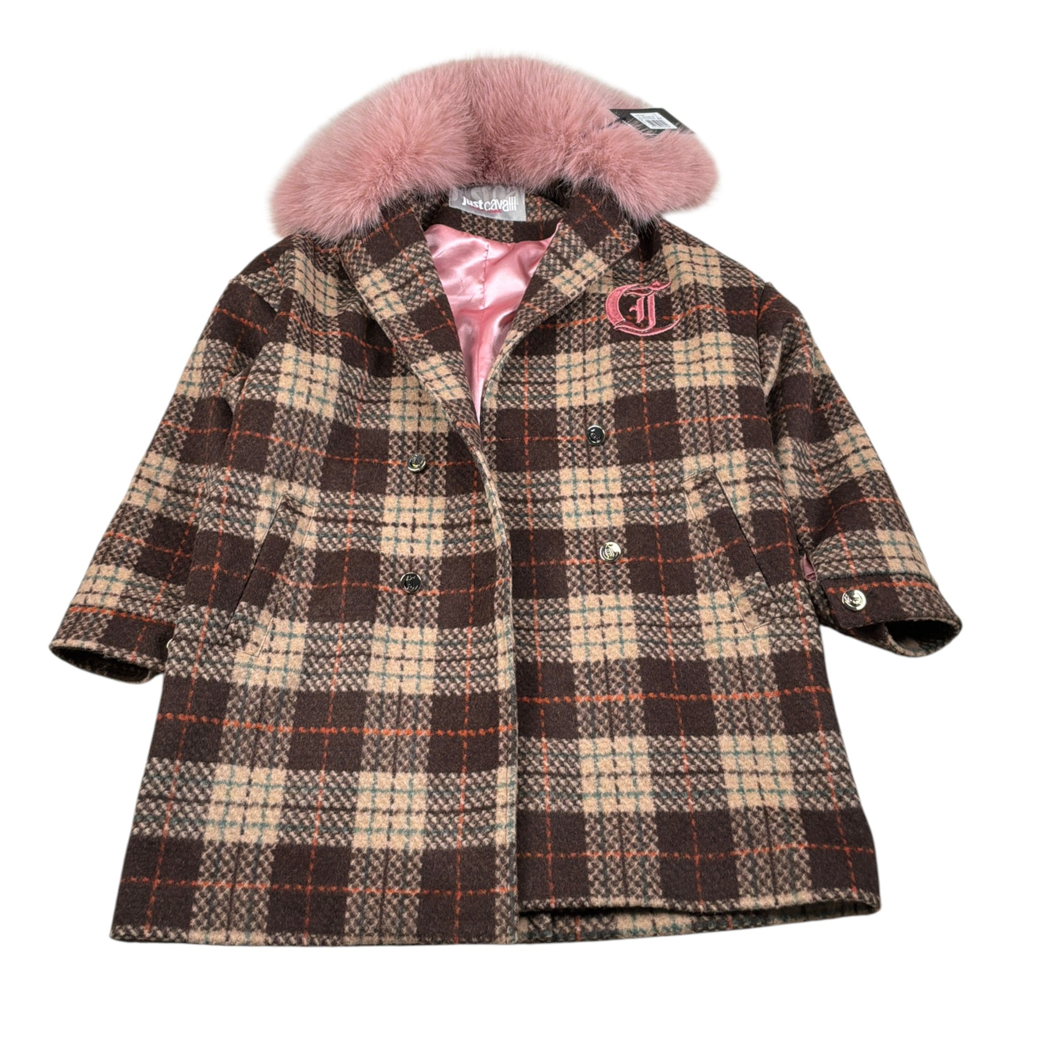 Just Cavalli Cappotto Stampa Fantaisa con Colletto Marrone per Bambina JGA26142CP MARRONE JUST CAVALLI 