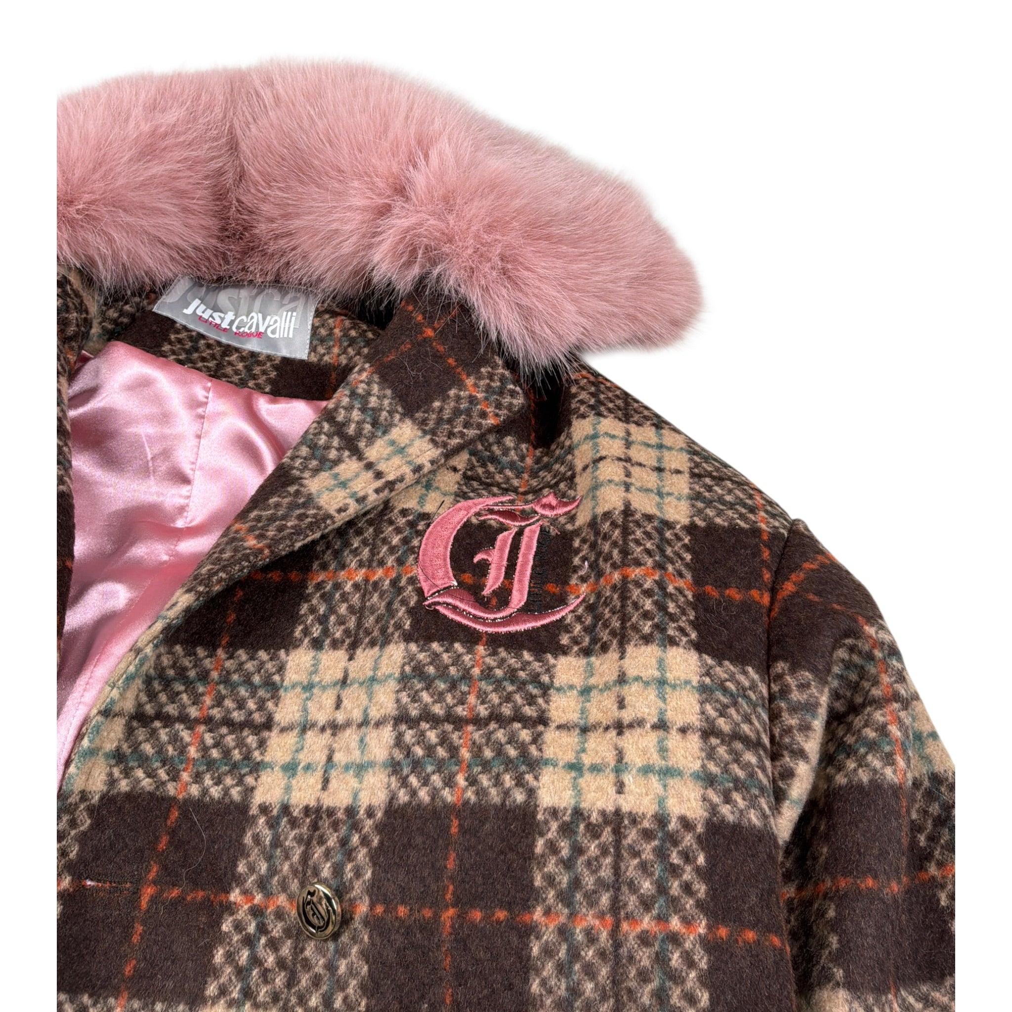 Just Cavalli Cappotto Stampa Fantaisa con Colletto Marrone per Bambina JGA26142CP MARRONE JUST CAVALLI 