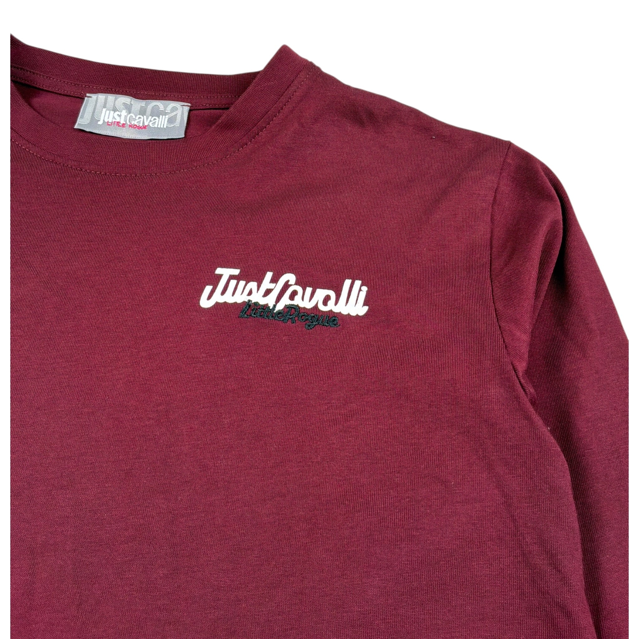 Just Cavalli Shirt Girocollo tinta unita con Stampa Bordeaux per Bambino JGA26170TS BORDEAUX JUST CAVALLI 