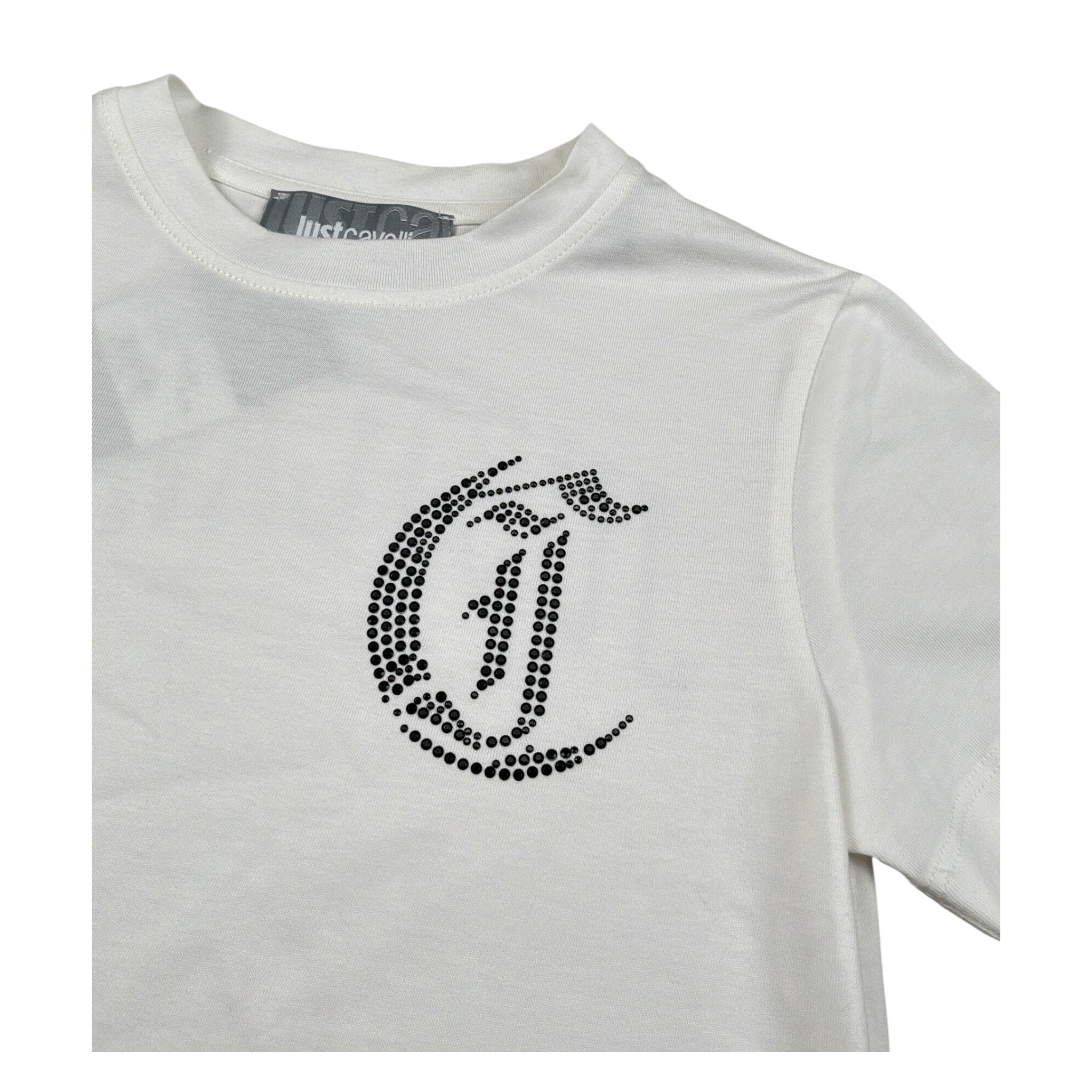 Just Cavalli T-Shirt Girocollo tinta unita con Brillantini Bianco per Bambina JGA26171TS BIANCO JUST CAVALLI 
