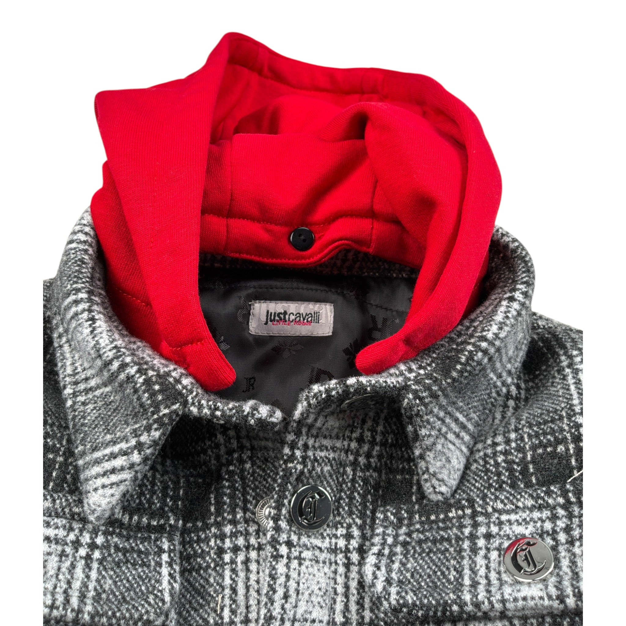 Just Cavalli Cappotto tinta unita con Cappuccio In Contrasto Grigio per Neonato JIA26041CA GRIGIO JUST CAVALLI 
