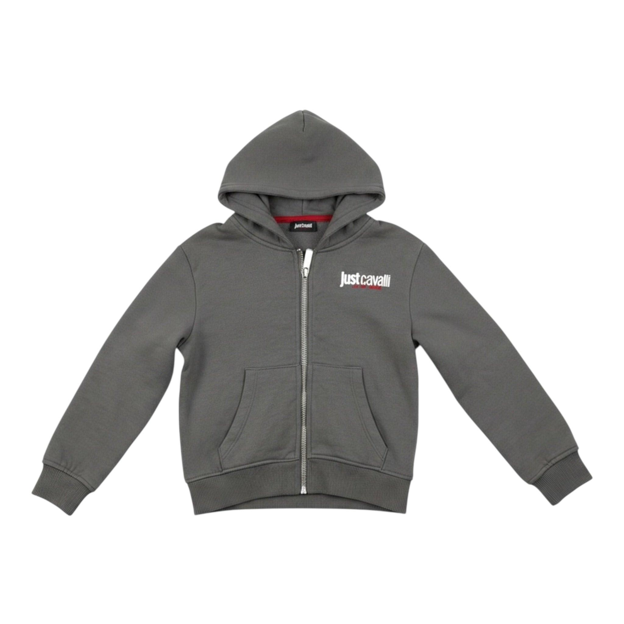Just Cavalli Felpa tinta unita con Zip E Cappuccio Grigio per Neonato JIA26043FE GRIGIO JUST CAVALLI 