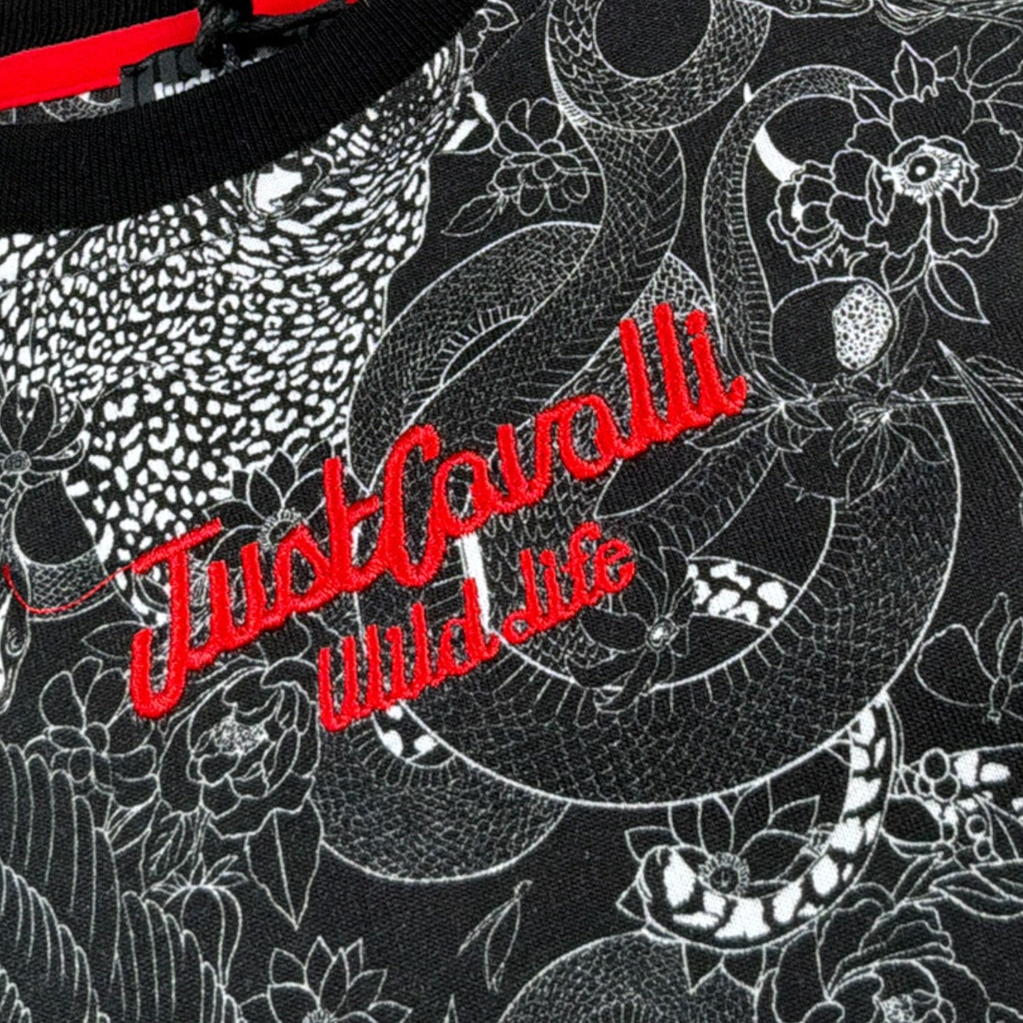 Just Cavalli T-Shirt tinta unita con Fantasia Nero per Neonato JIA26046TS NERO JUST CAVALLI 