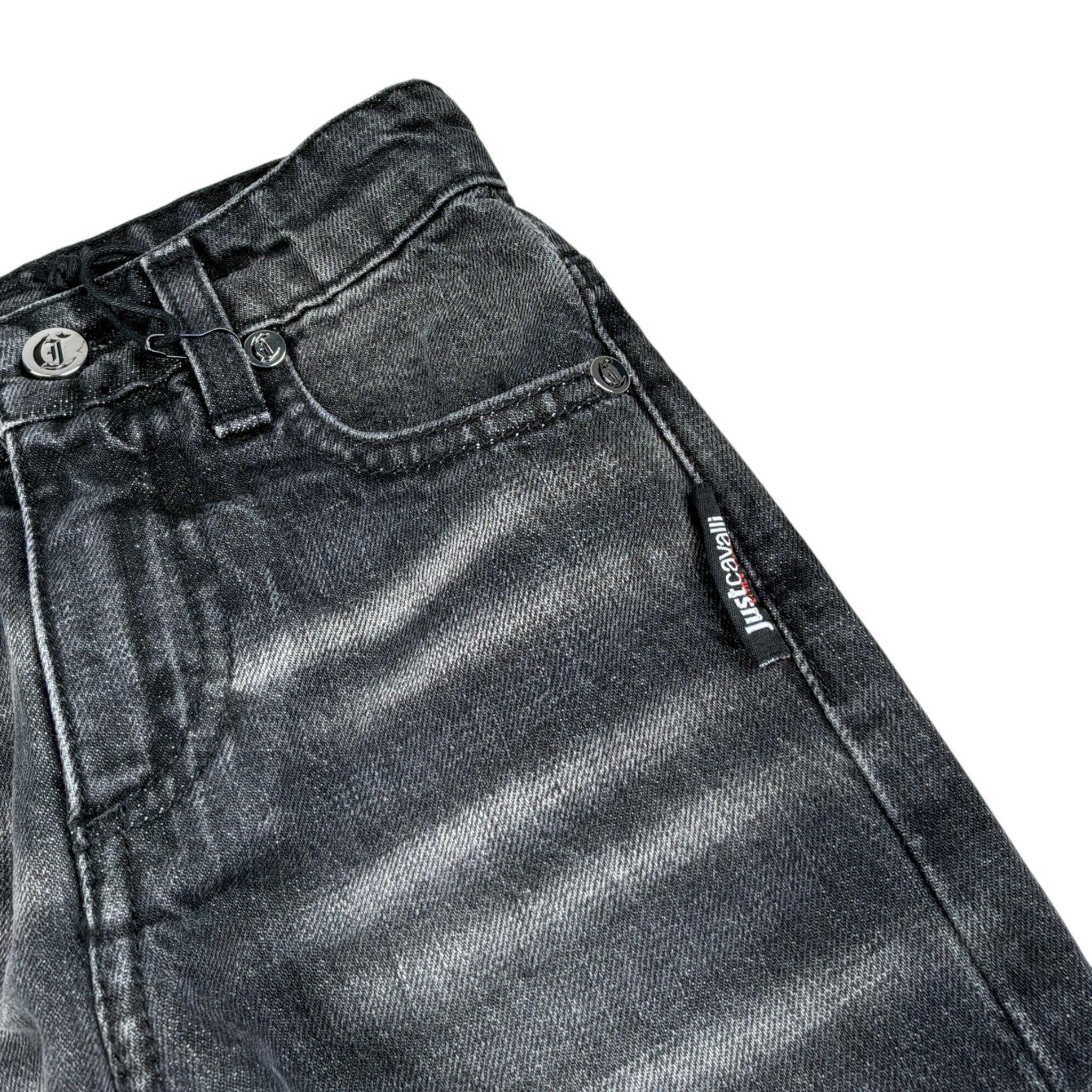 Just Cavalli Jeans tinta unita con Girovita Regolabile Nero per Neonata JIA26048JE NERO JUST CAVALLI 