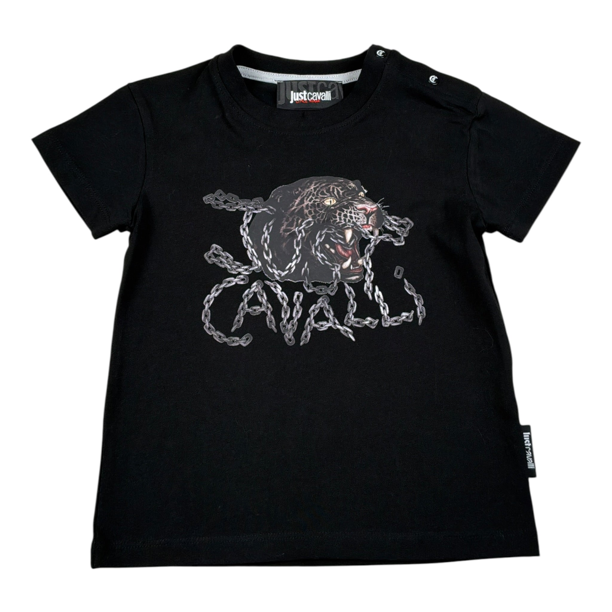 Just Cavalli T-Shirt tinta unita con Stampa Nero per Neonato JIA26054TS NERO JUST CAVALLI 