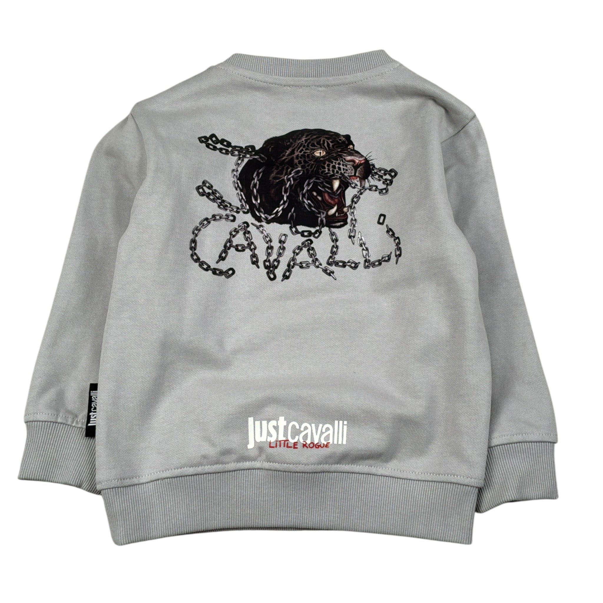 Just Cavalli Felpa tinta unita Girocollo con Stampa Grigio per Neonato JIA26055FE GRIGIO JUST CAVALLI 