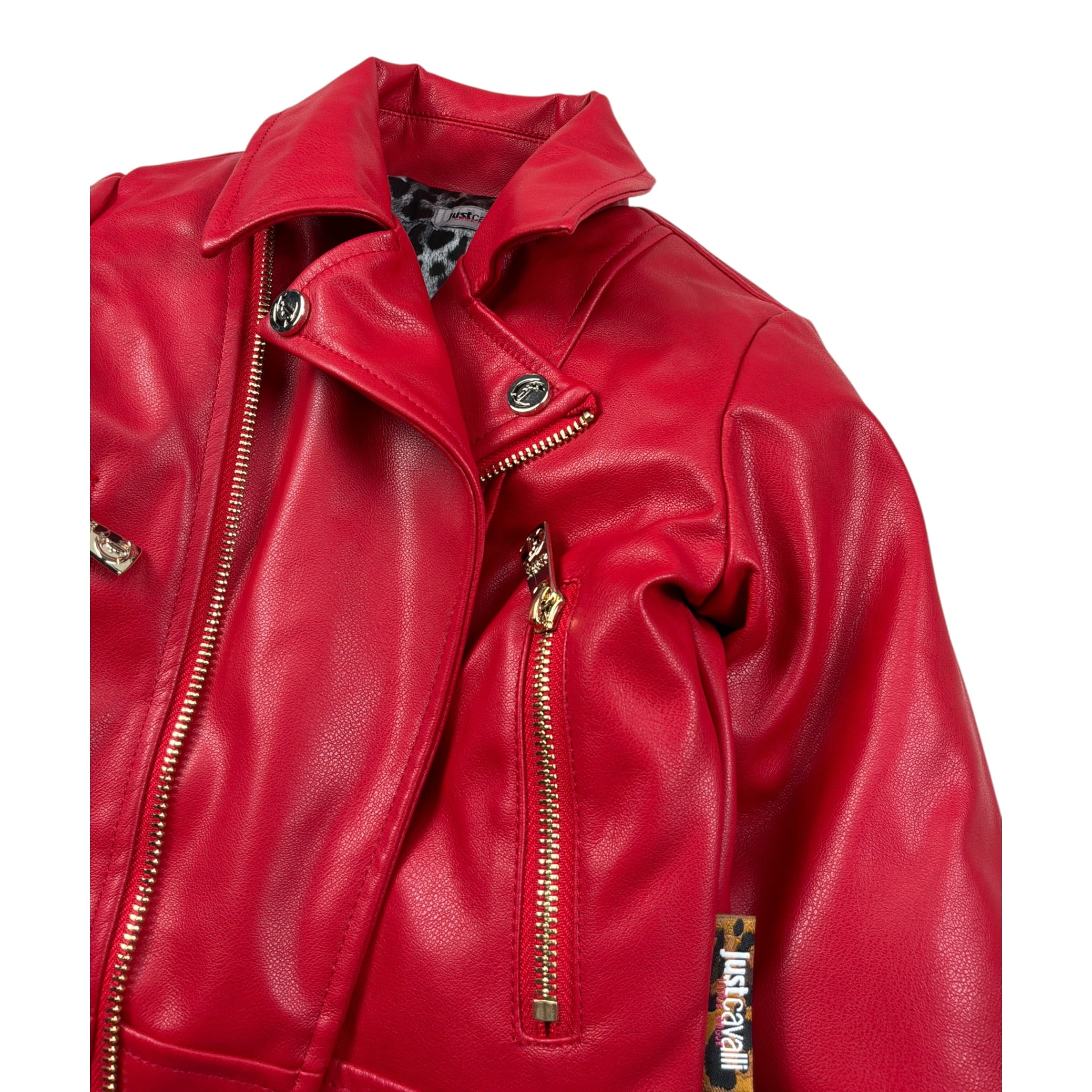 Just Cavalli Giubbino tinta unita In Ecopelle Rosso per Neonata JIA26075GB ROSSO JUST CAVALLI 