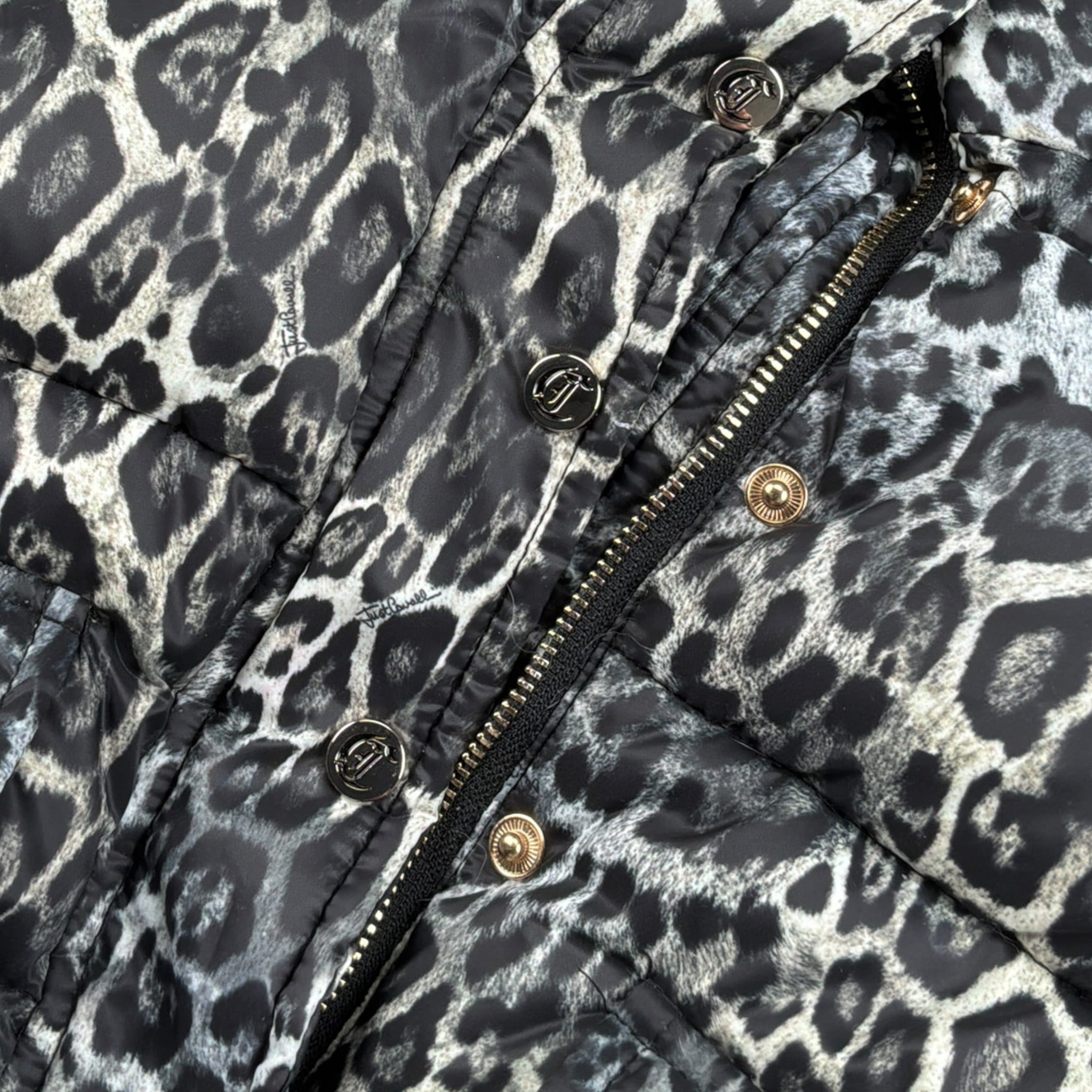 Just Cavalli Giubbino tinta unita con Zip E Fantasia Maculata Nero per Neonata JIA26087PI NERO JUST CAVALLI 