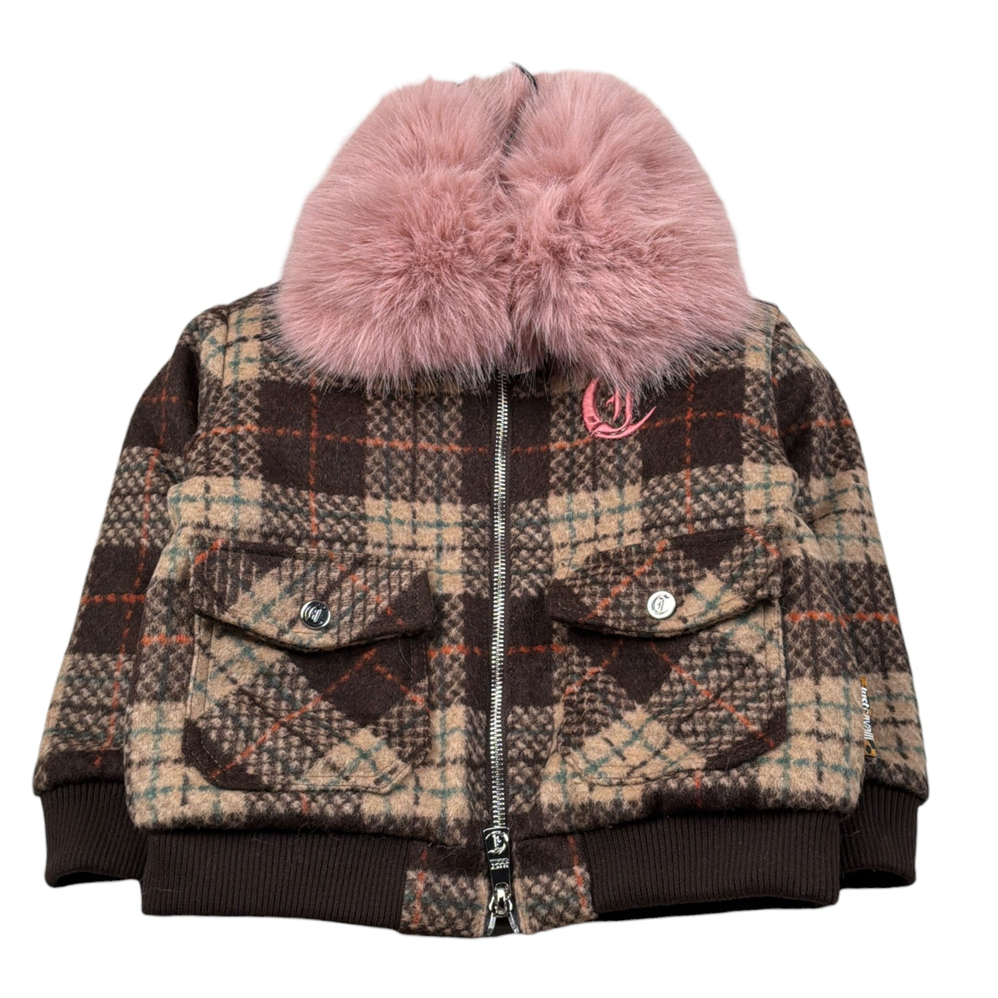 Just Cavalli Giubbino Stampa Fantasia con Collo Pelliccia Marrone per Neonata JIA26092GB MARRONE JUST CAVALLI 