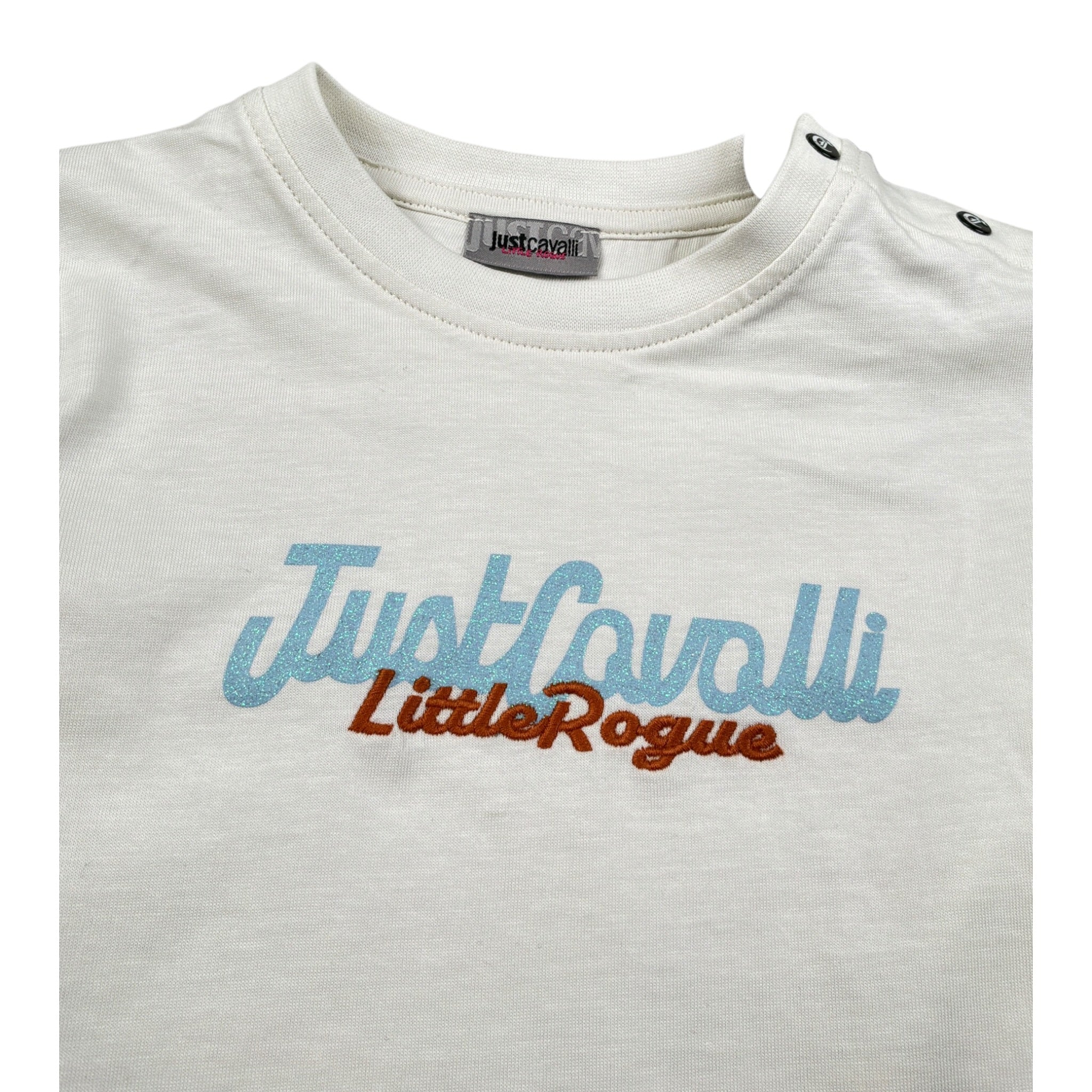 Just Cavalli Shirt Girocollo tinta unita con Logo Panna per Neonata JIA26100TS PANNA JUST CAVALLI 