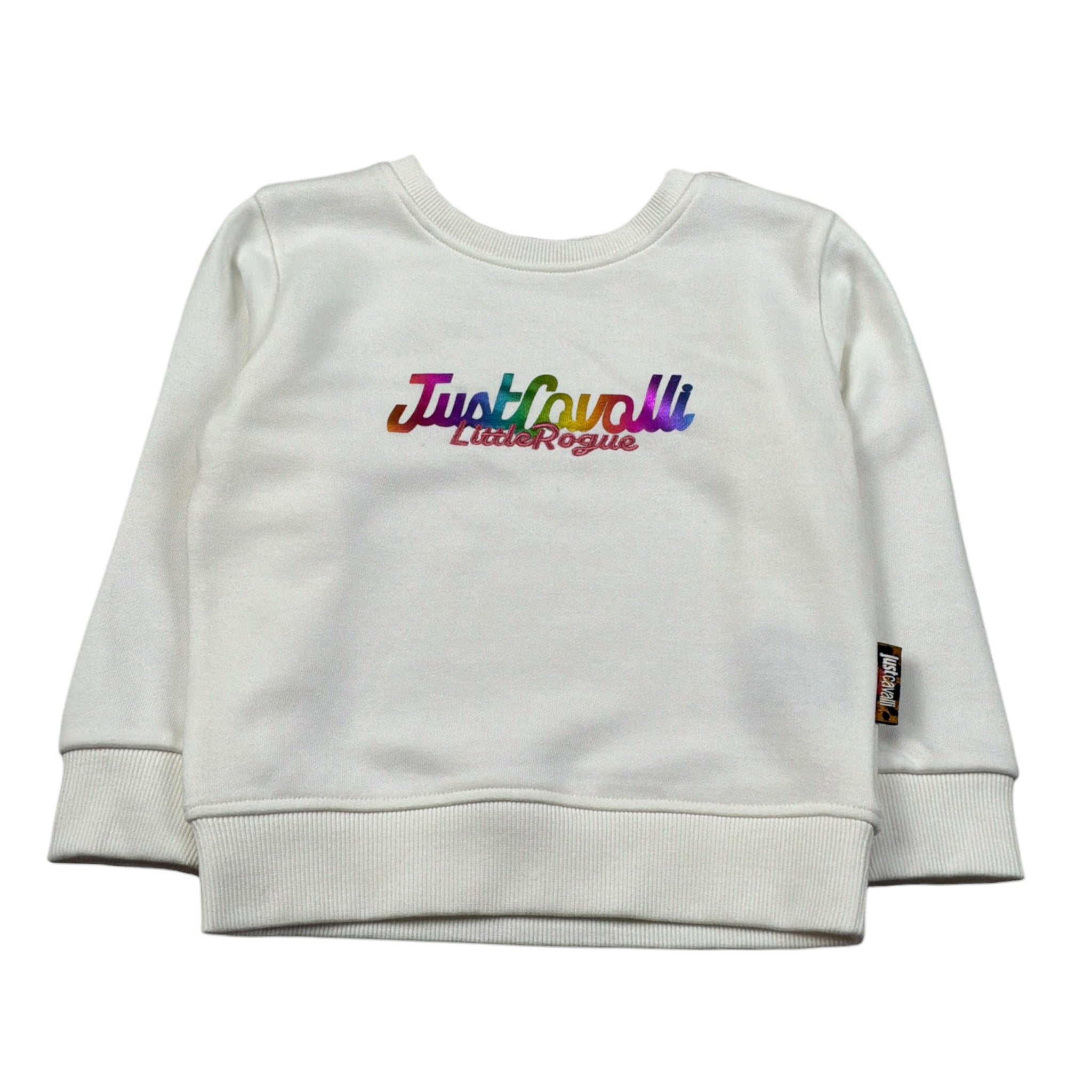 Just Cavalli Felpa Chiusa Girocollo Tint Unita con Logo Panna per Neonata JIA26120FE PANNA JUST CAVALLI 
