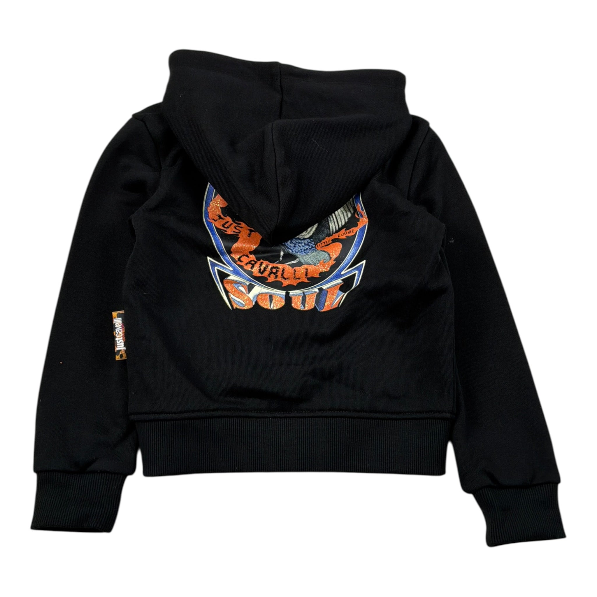 Just Cavalli Felpa tinta unita con Zip E Stampa Nero per Neonata JIA26121FE NERO JUST CAVALLI 