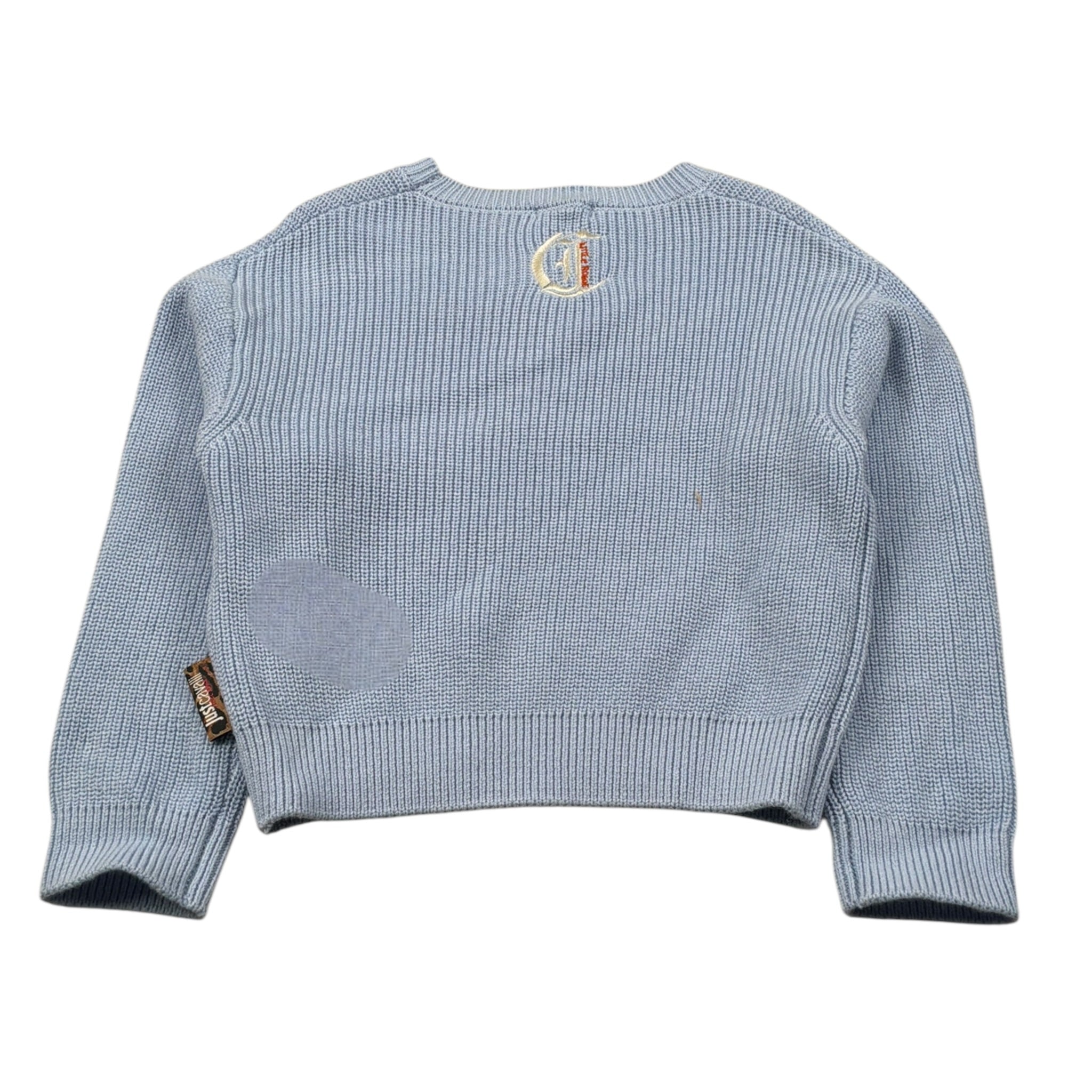 Just Cavalli Maglia Girocollo tinta unita con Logo Azzurro per Neonata JIA26123MA AZZURRO JUST CAVALLI 