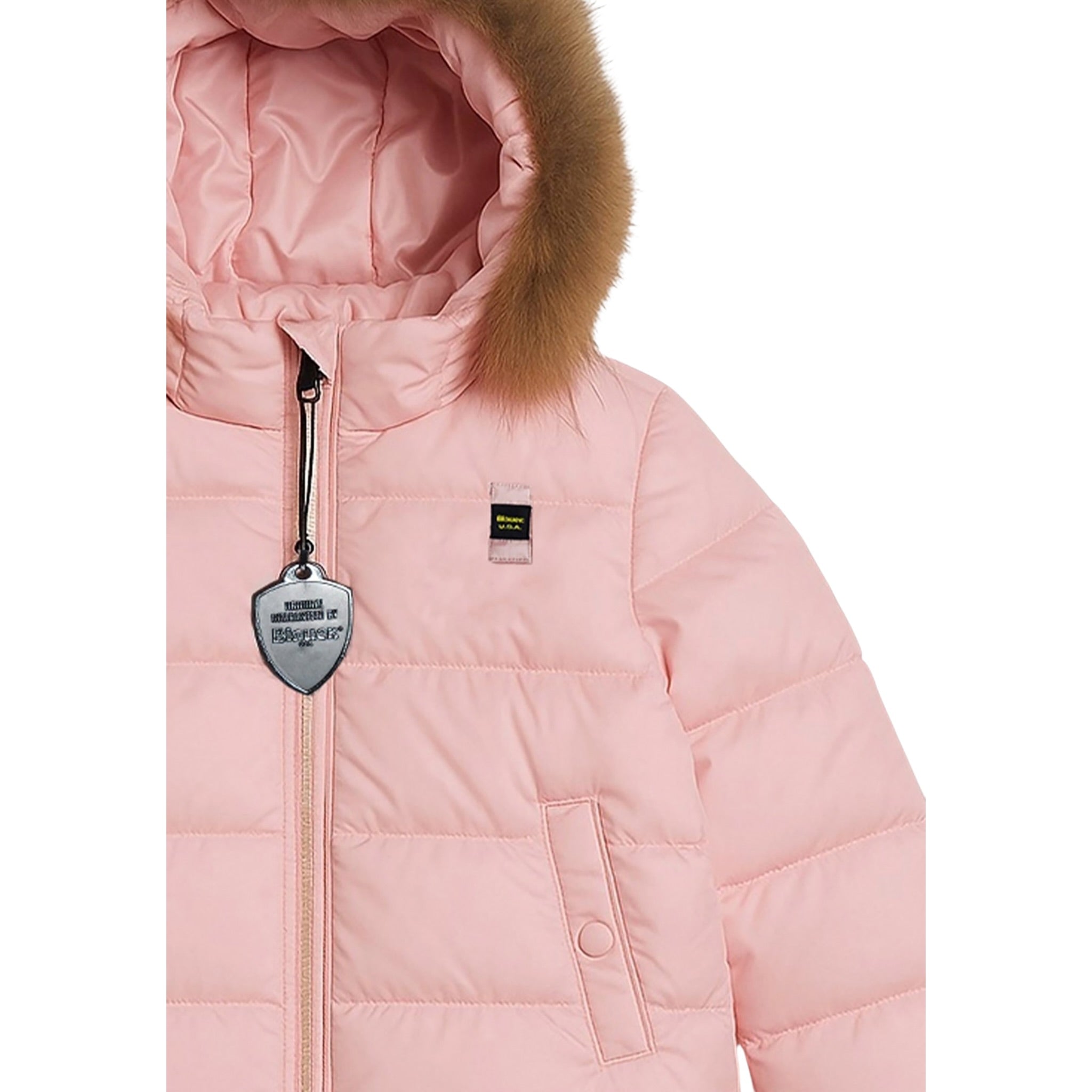 Blauer Giubbino tinta unita con Cappuccio Rosa per Neonata 22WBBXC024338 ROSA BLAUER 