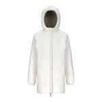 K-Way Giubbino Reversibile Lungo con Zip E Cappuccio Verde/Bianco per Bambina K11517W VERDE/BIANCO K-WAY 