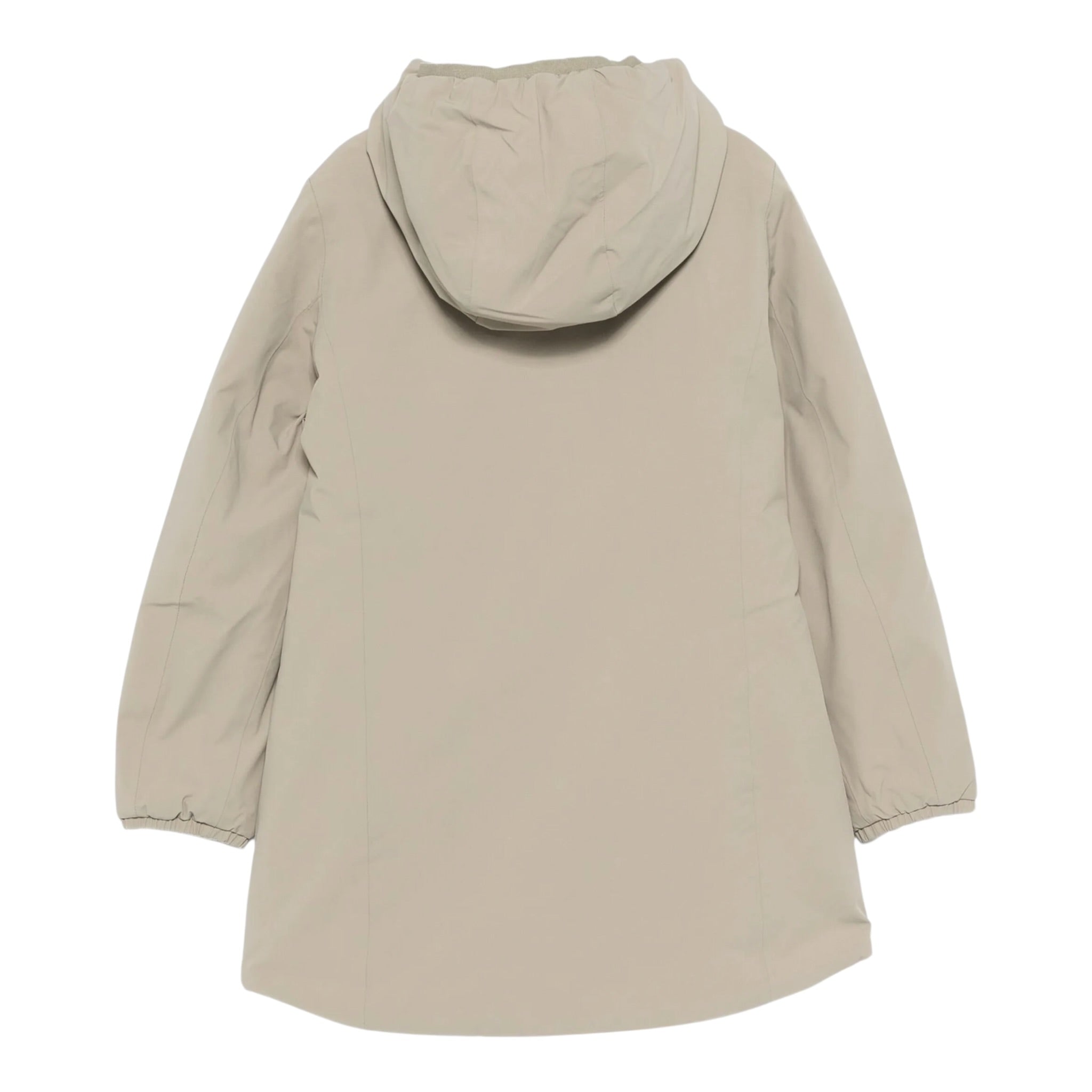 K-Way Giubbino Reversibile Lungo con Zip E Cappuccio Verde/Panna per Bambina K11517WXX VERDE/PANNA K-WAY 