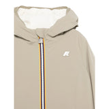 K-Way Giubbino Reversibile Lungo con Zip E Cappuccio Verde/Panna per Bambina K11517WXX VERDE/PANNA K-WAY 