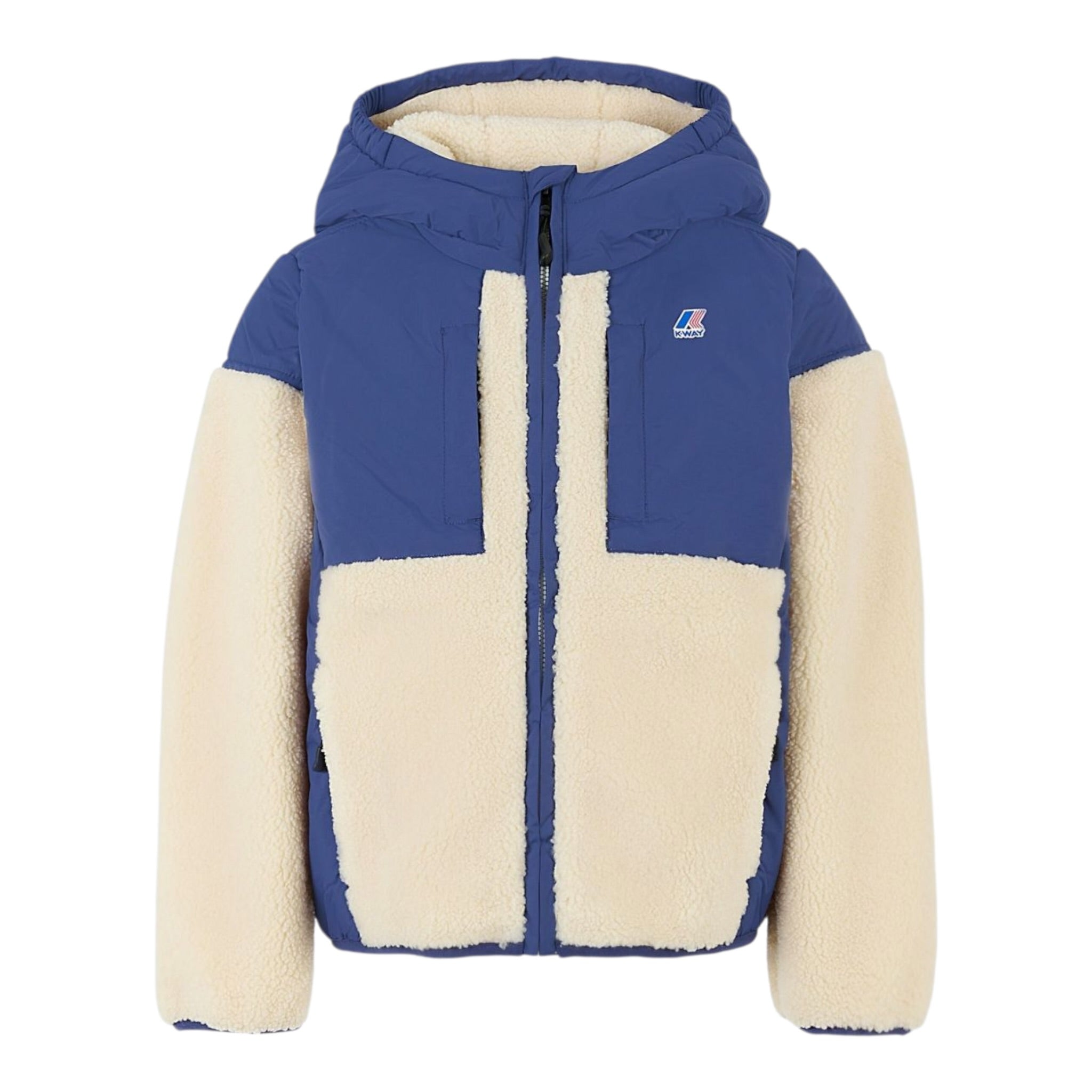 K-Way Giubbino tinta unita con Pelliccia Blu per Bambino K21452W BLU K-WAY 