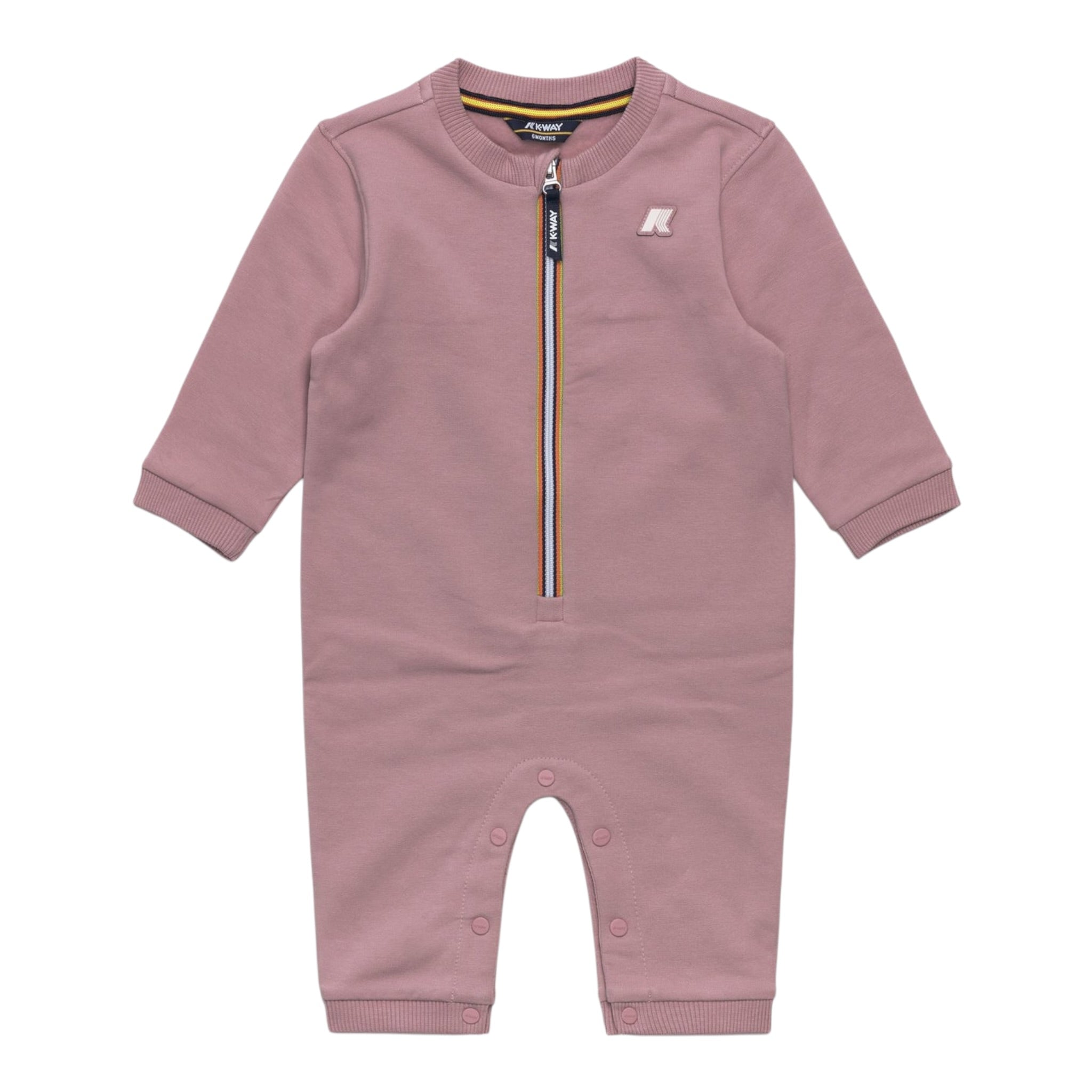 K-Way Tutina Manica Lunga tinta unita con Cappello Rosa per Neonata K3161W ROSA K-WAY 