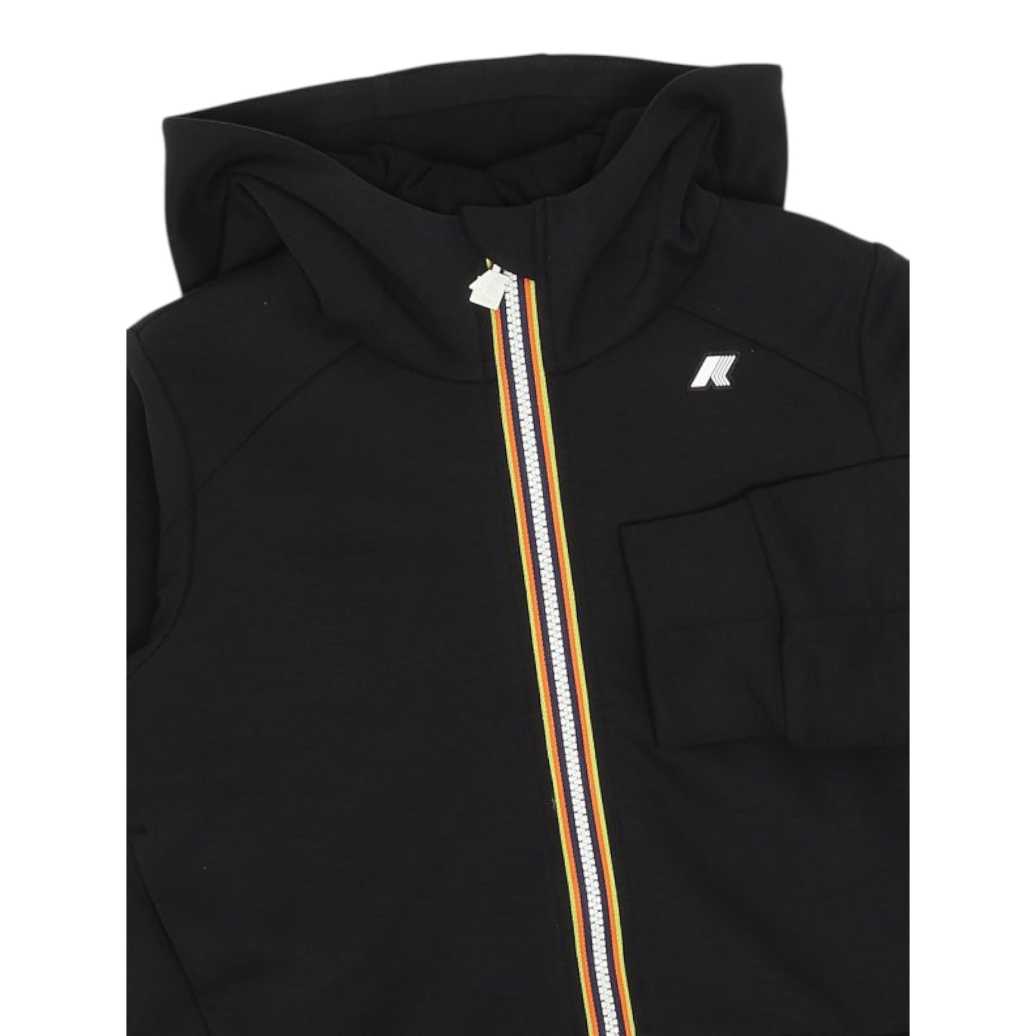 K-Way Felpa con Zip E Cappuccio tinta unita Nero per Bambina K41365WX NERO K-WAY 
