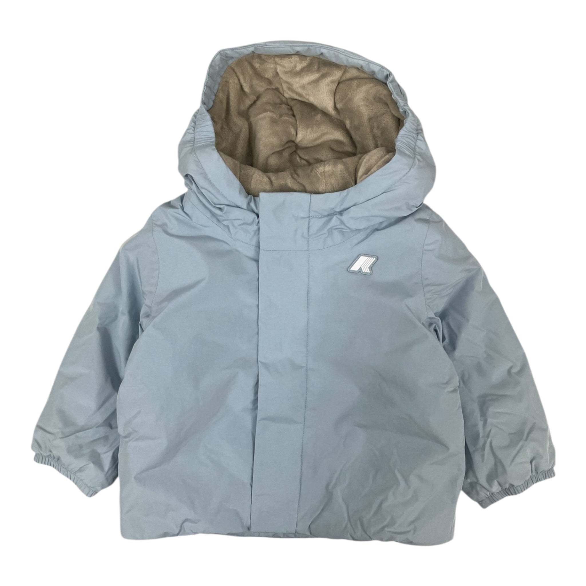 K-Way Giubbino tinta unita con Cappuccio Azzurro per Neonato K4137VWX AZZURRO K-WAY 