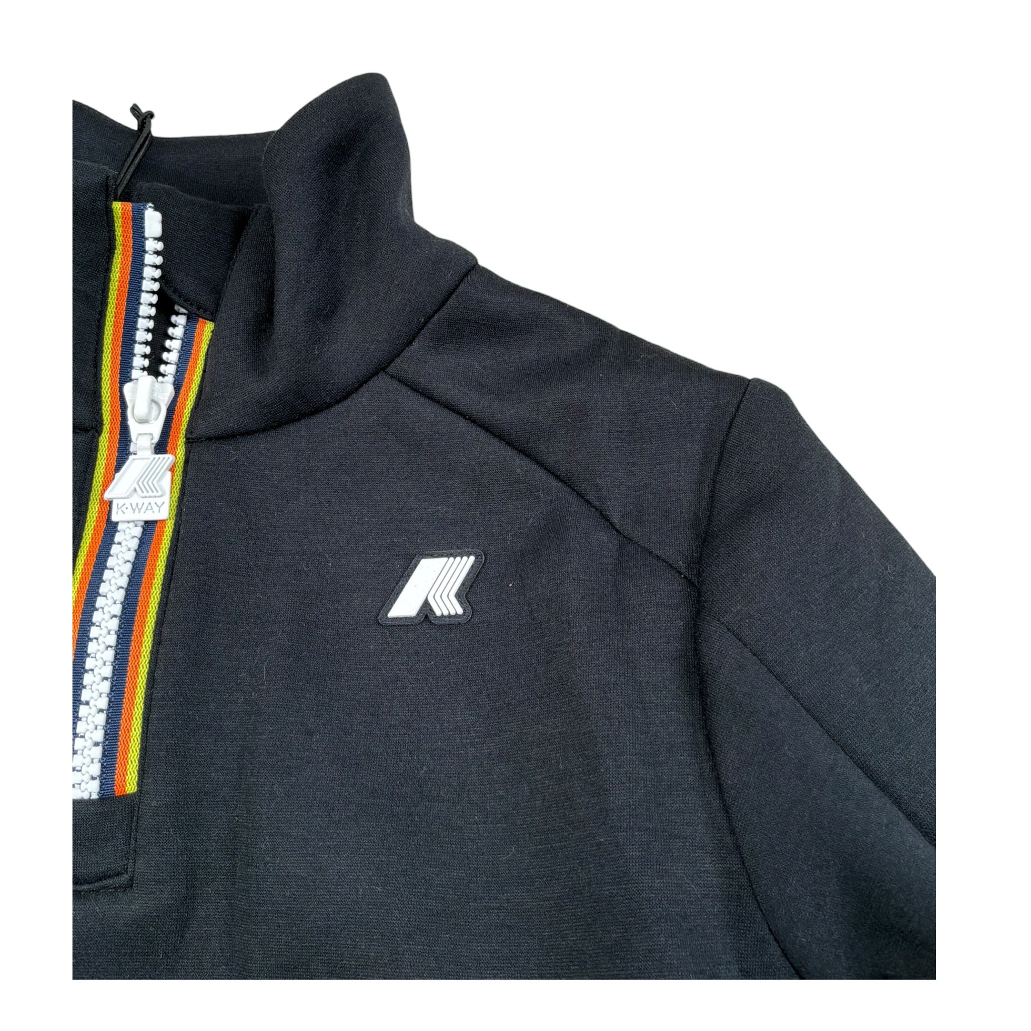 K-Way Felpa Chiusa tinta unita con Mezza Zip Nero per Bambina K41418W NERO K-WAY 