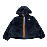 K-Way Felpa Chiusa con Cappuccio tinta unita In Velluto Blu per Bambina K51467W BLU K-WAY 