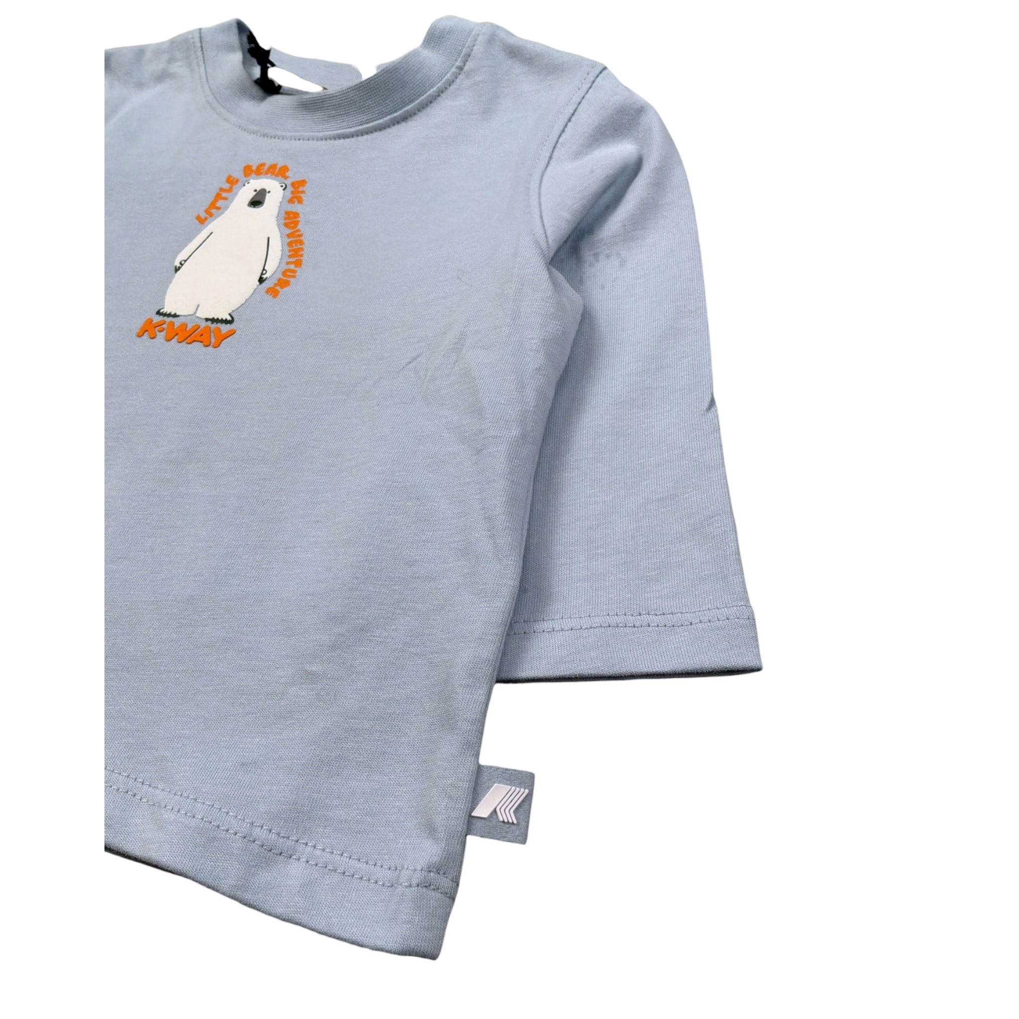 K-Way Shirt Girocollo tinta unita con Stampa Azzurro per Neonato K5146IW AZZURRO K-WAY 
