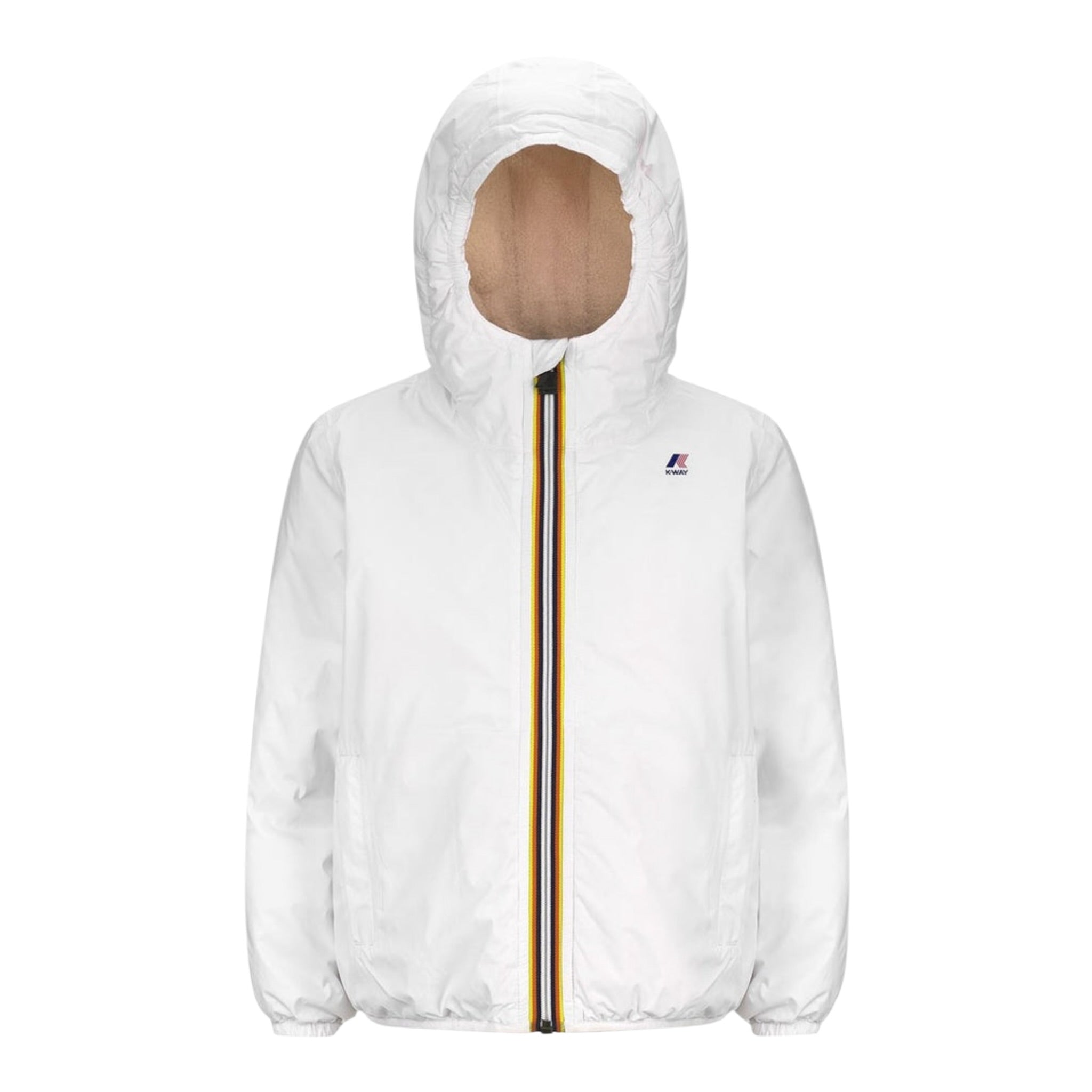 K-Way Giubbino tinta unita con Cappuccio In Contrasto Bianco per Bambina K61157WJ BIANCO K-WAY 
