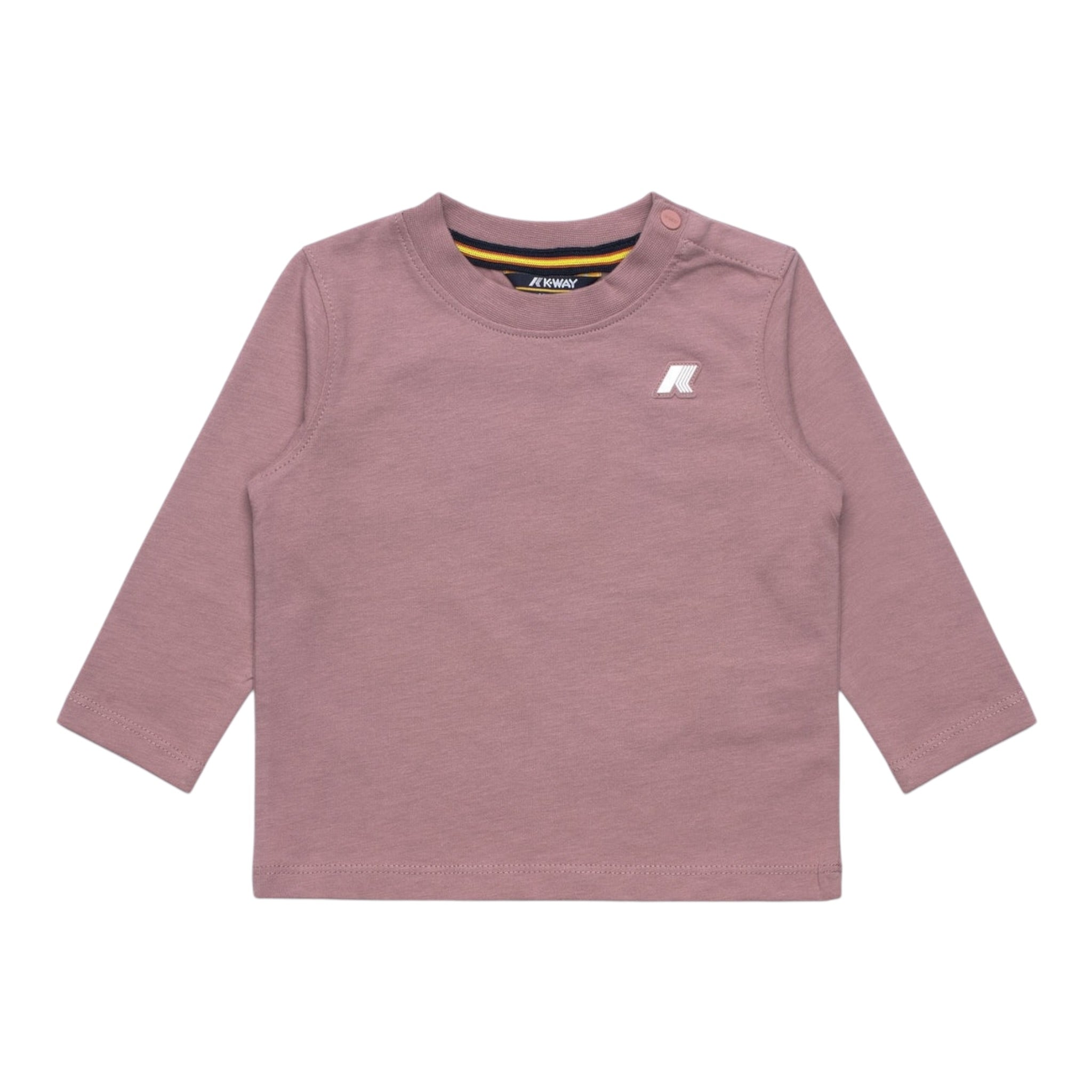 K-Way Shirt Girocollo tinta unita con Stampa Rosa per Neonata K6123WWX ROSA K-WAY 
