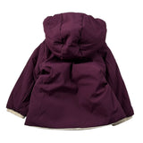 K-Way Giubbino tinta unita con Zip E Cappuccio Reversibile Beige/Bordeaux per Neonata K71338 BEIGE/BORDEAUX K-WAY 
