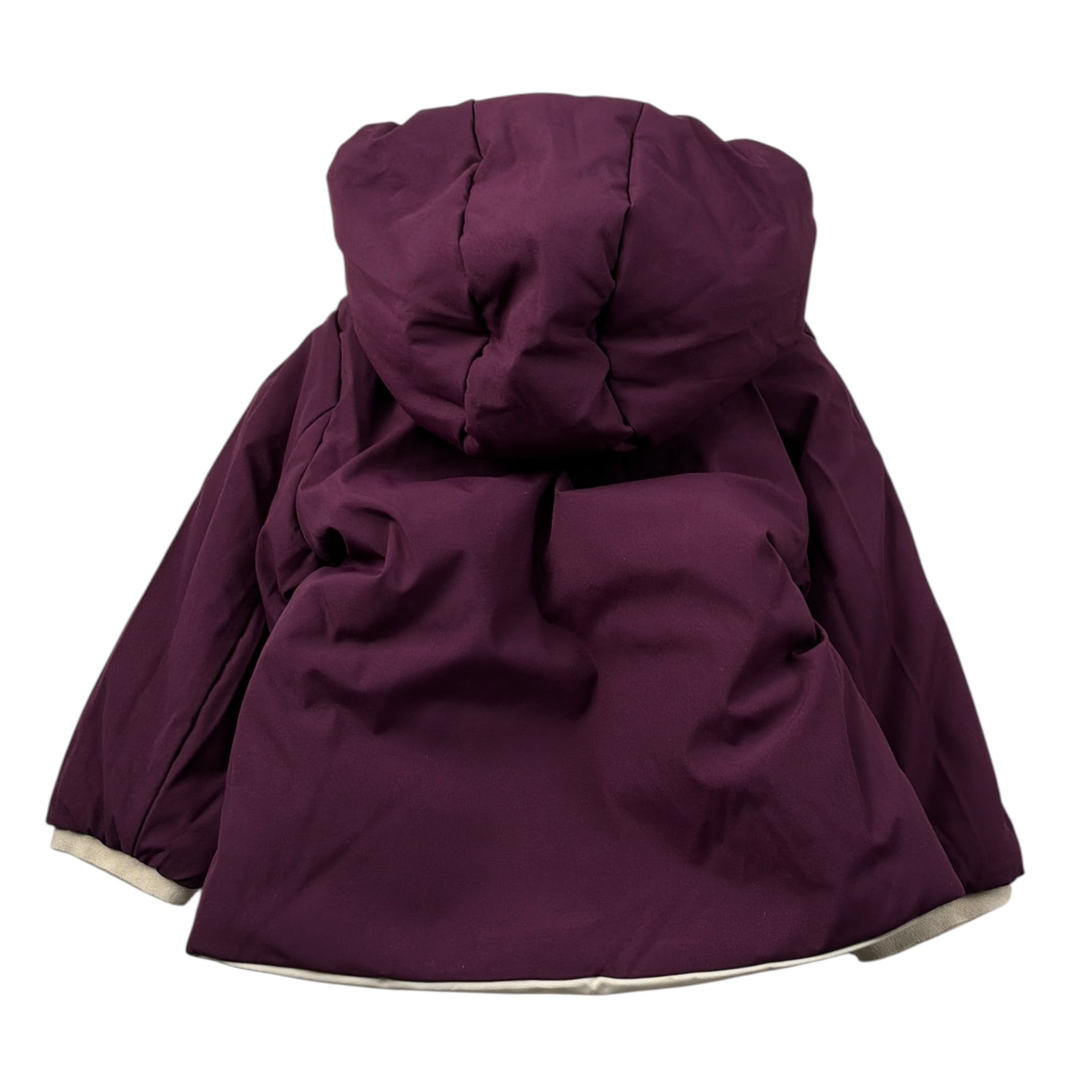 K-Way Giubbino tinta unita con Zip E Cappuccio Reversibile Beige/Bordeaux per Neonata K71338 BEIGE/BORDEAUX K-WAY 